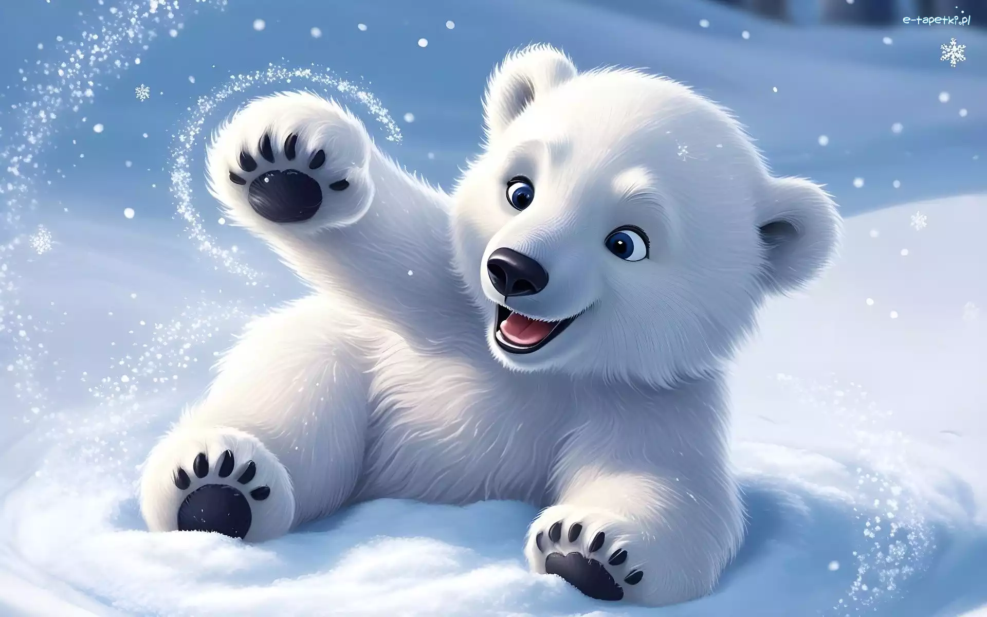 Zima, Śnieg, Niedźwiedź polarny, Grafika