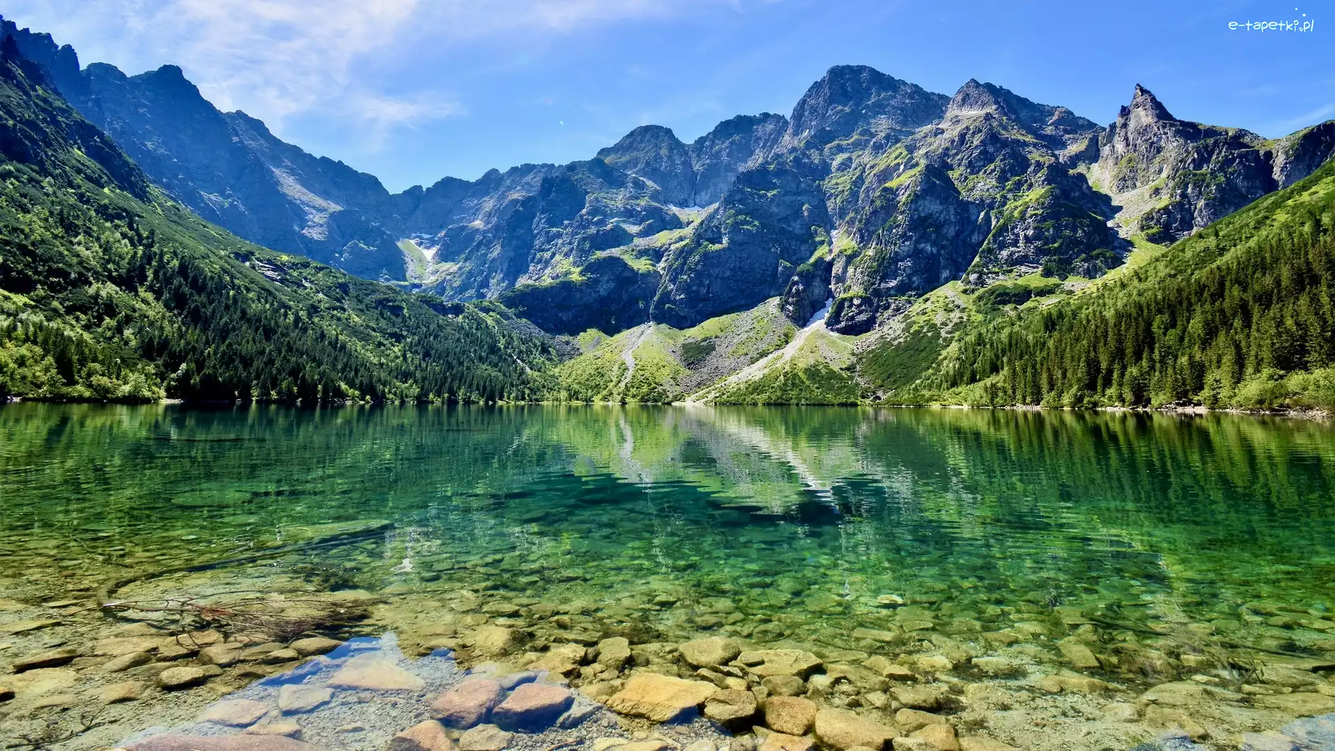 Morskie Oko, Tatry, Jezioro, Drzewa, Góry, Polska