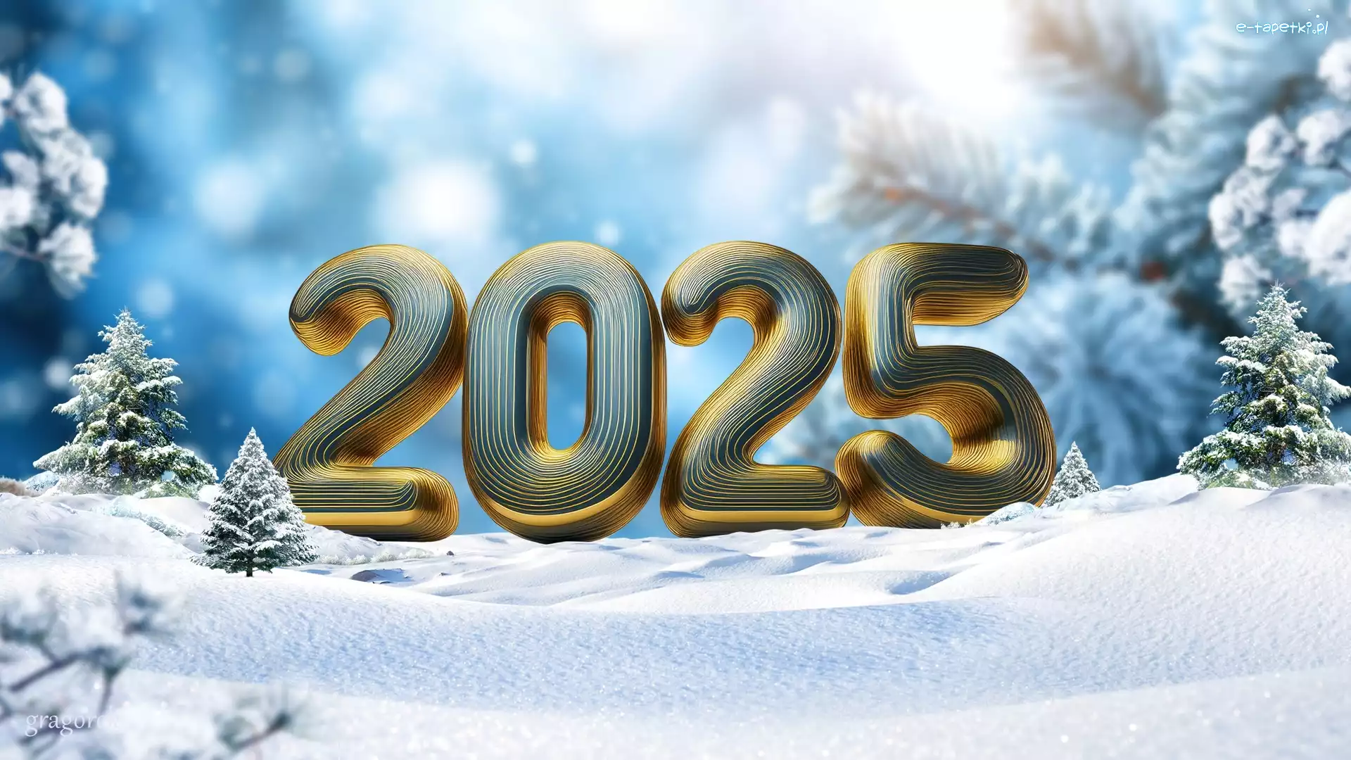 Zima, 2025, Nowy Rok, Grafika, Data