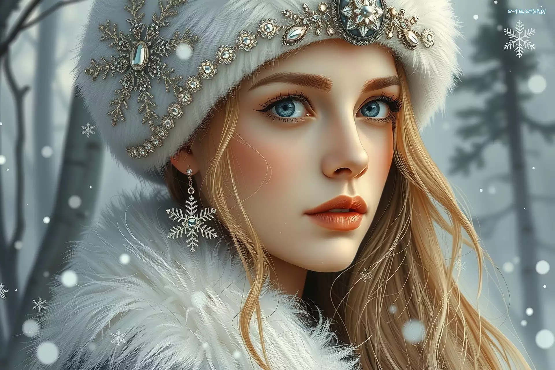 Blondynka, Czapka, Biżuteria, Kobieta