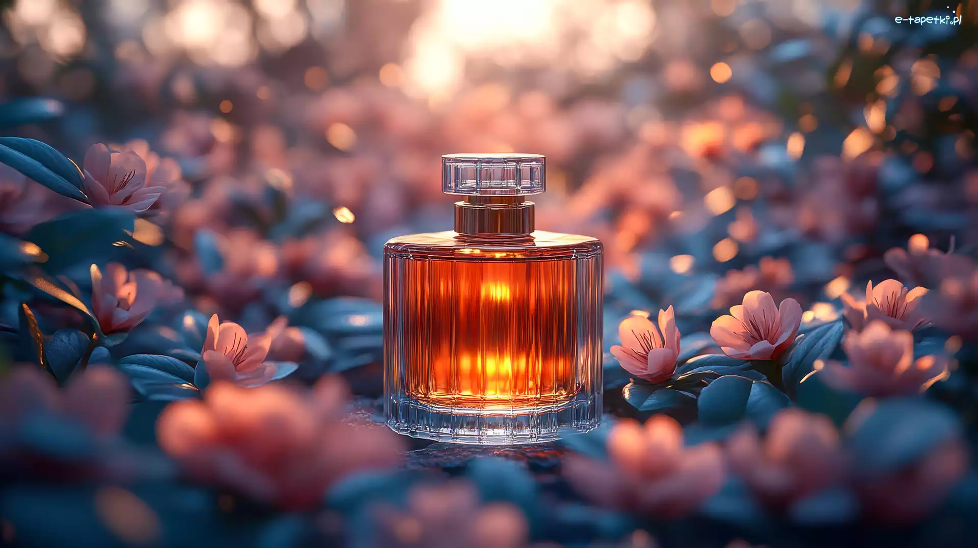 Perfumy, Blask, Kwiaty, Flakon