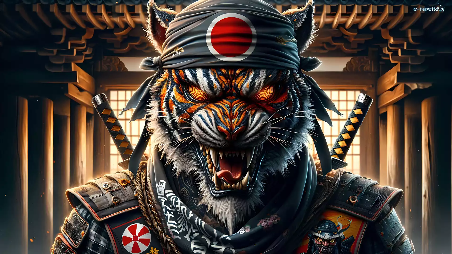 Tygrys, Fantasy, Bandana, Samuraj