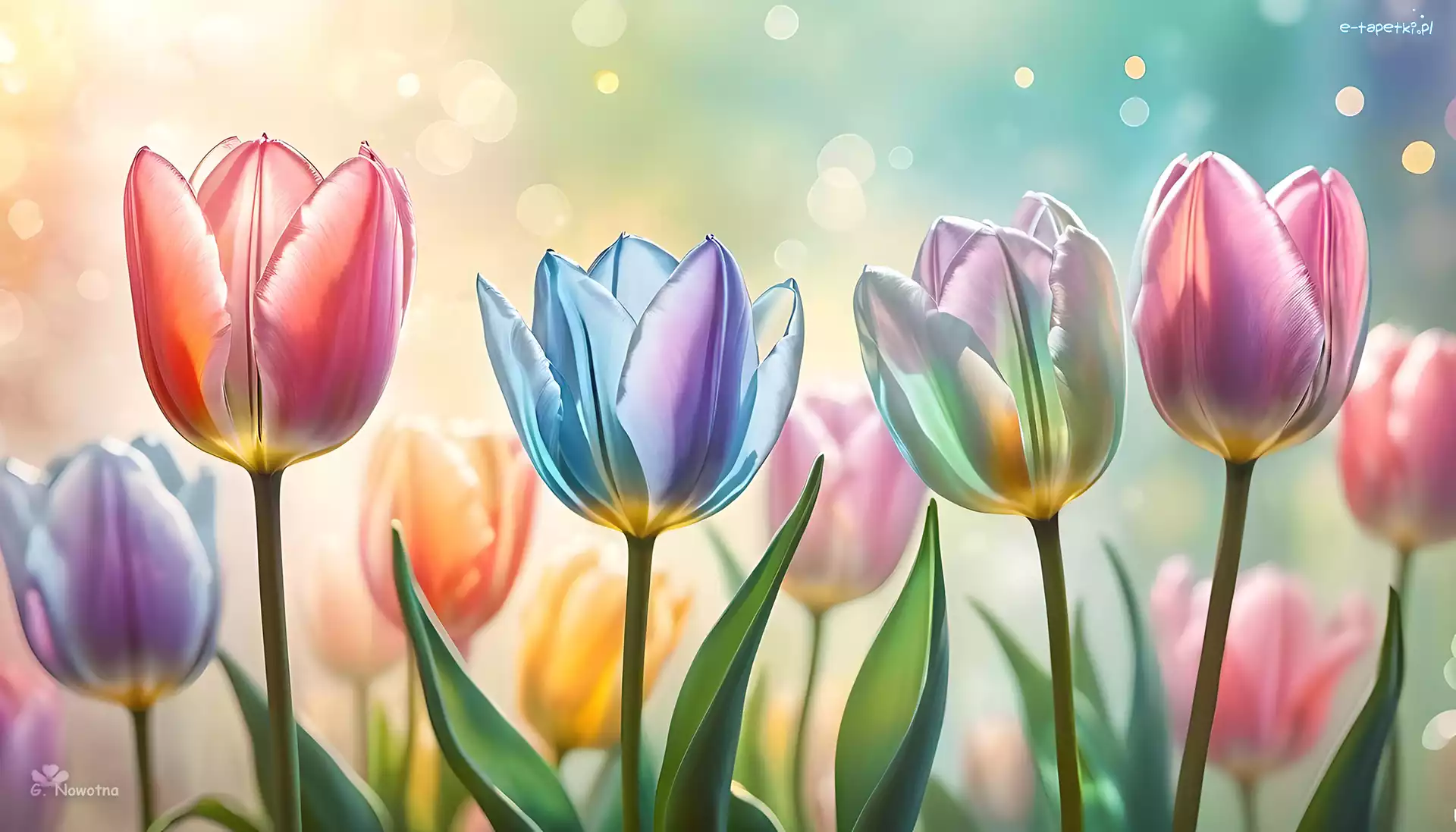Grafika, Tulipany, Kolorowe