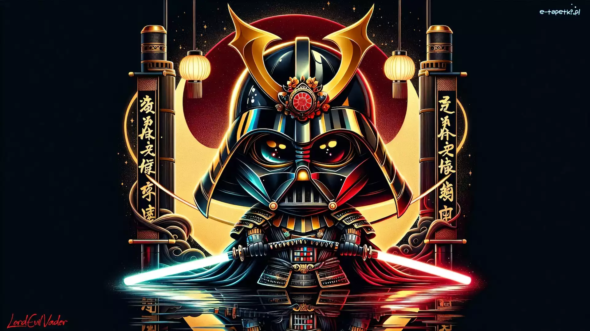 Samuraj, Darth Vader, Karykatura, Grafika