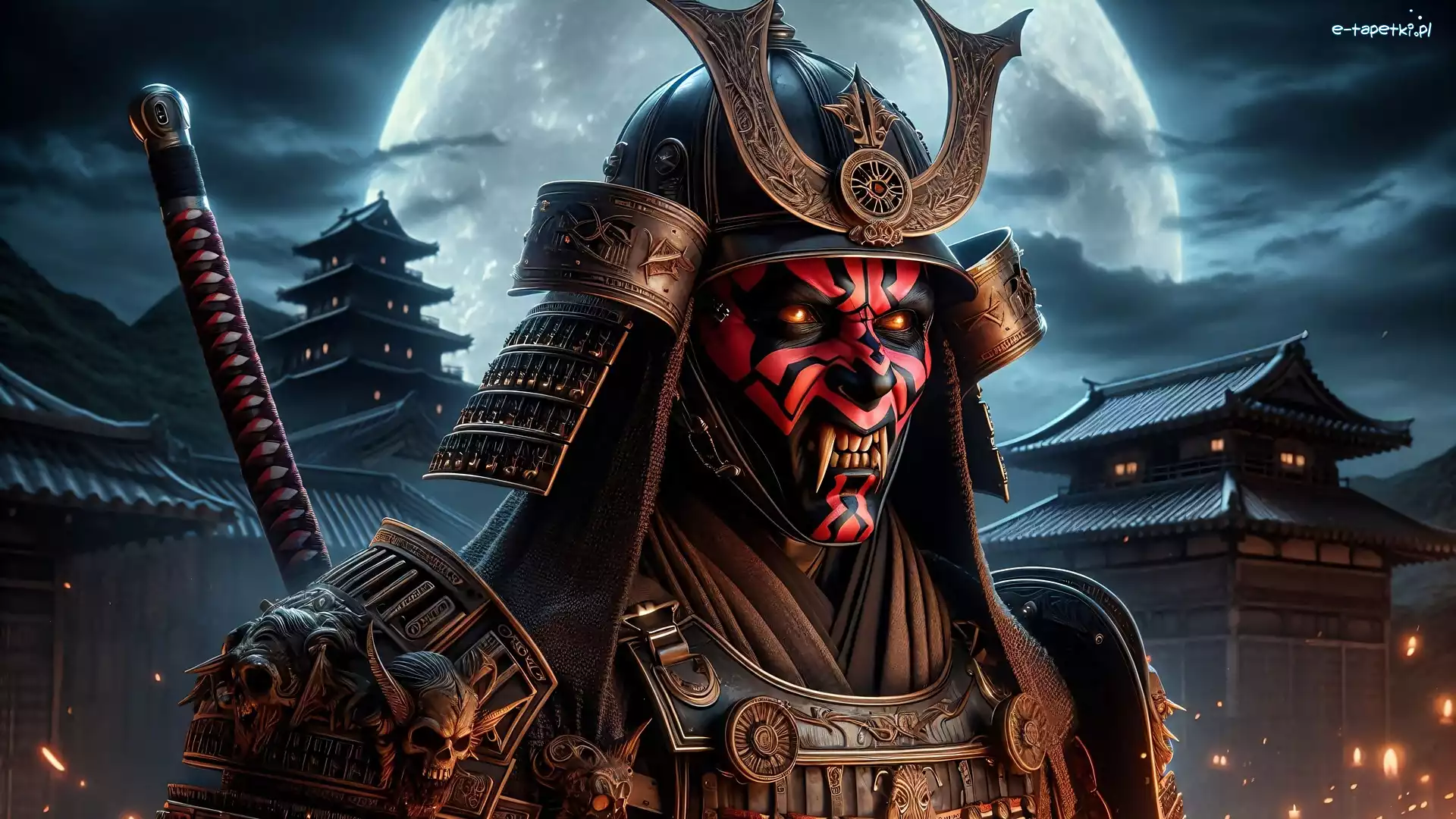 Maska, Postać, Zbroja, Grafika, Samuraj, Darth Maul