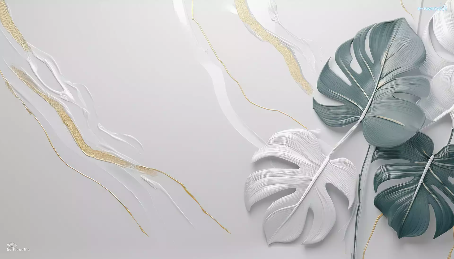 Grafika, Liście, Monstera