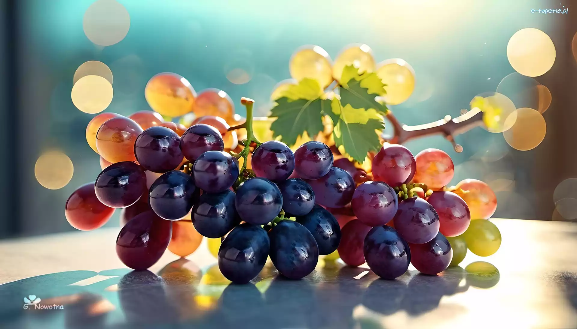 Ciemne, Owoce, Winogrona, Grafika, Bokeh