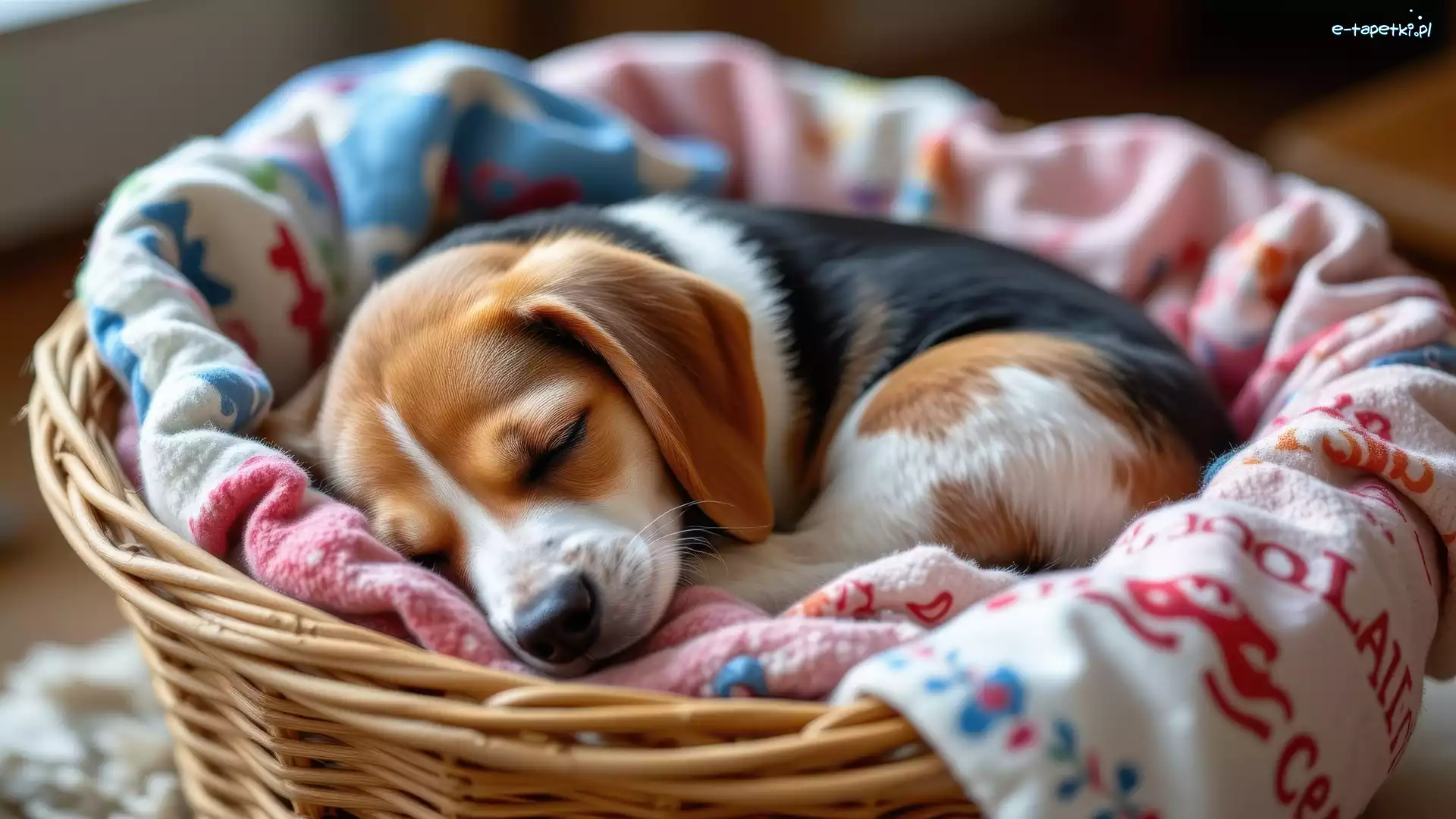 Beagle, Koszyk, Szczeniak, Pies