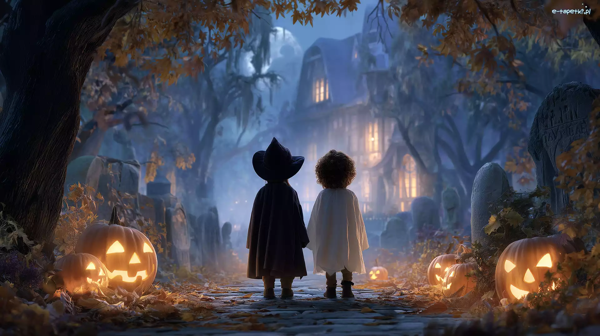 Dynie, Grafika AI, Halloween, Dzieci