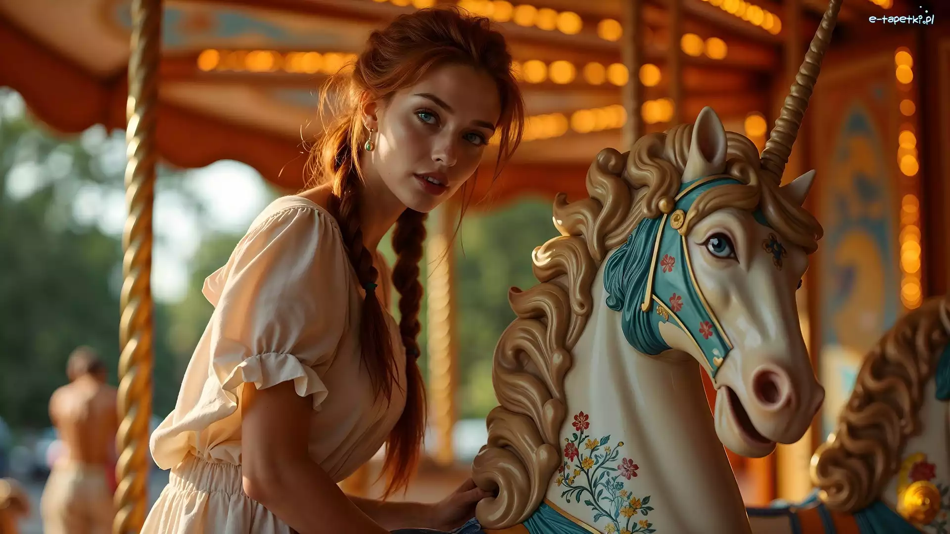 Karuzela, AI, Jednorożec, Kobieta