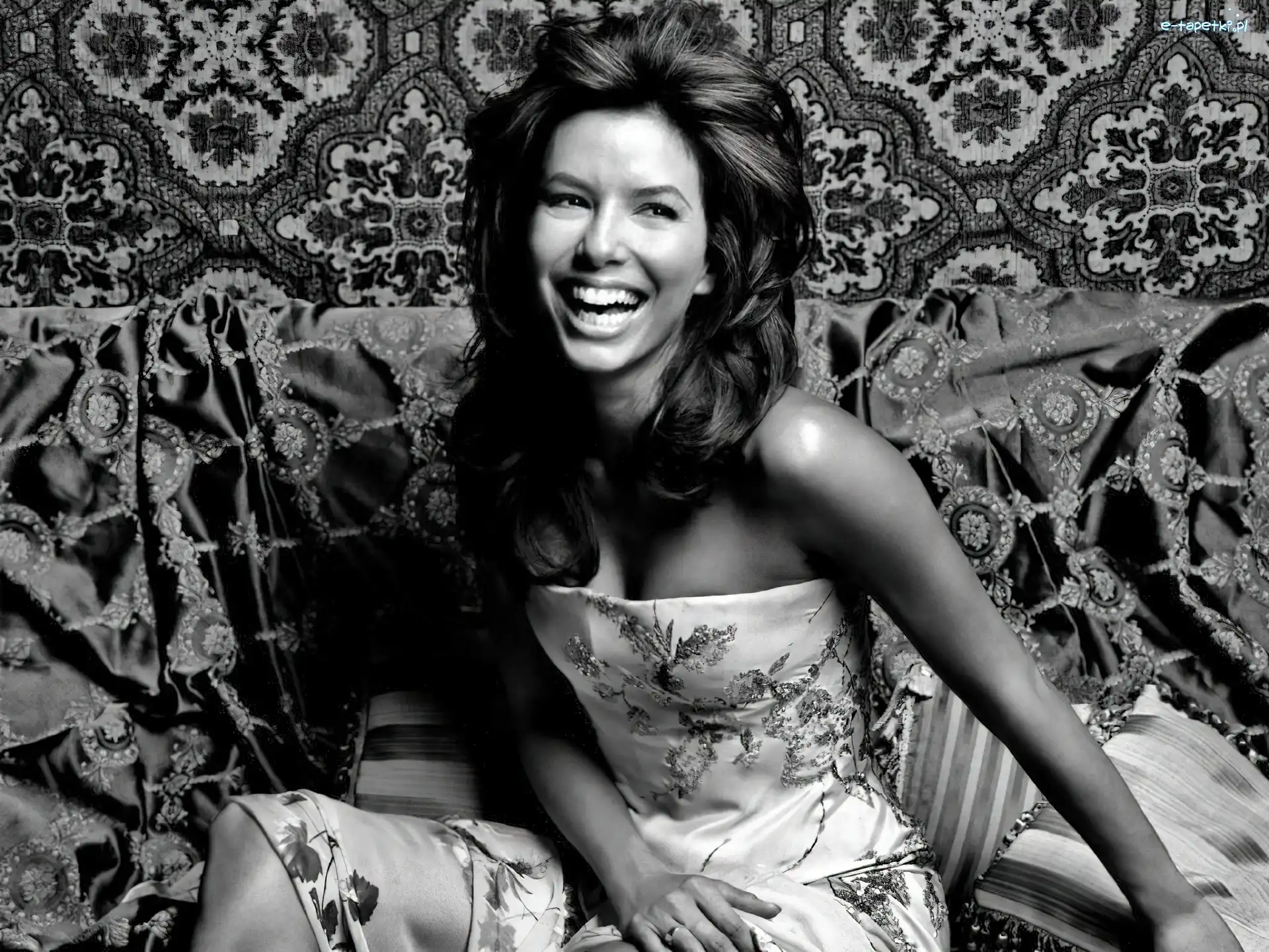 szeroki, Eva Longoria, uśmiech, zęby, białe