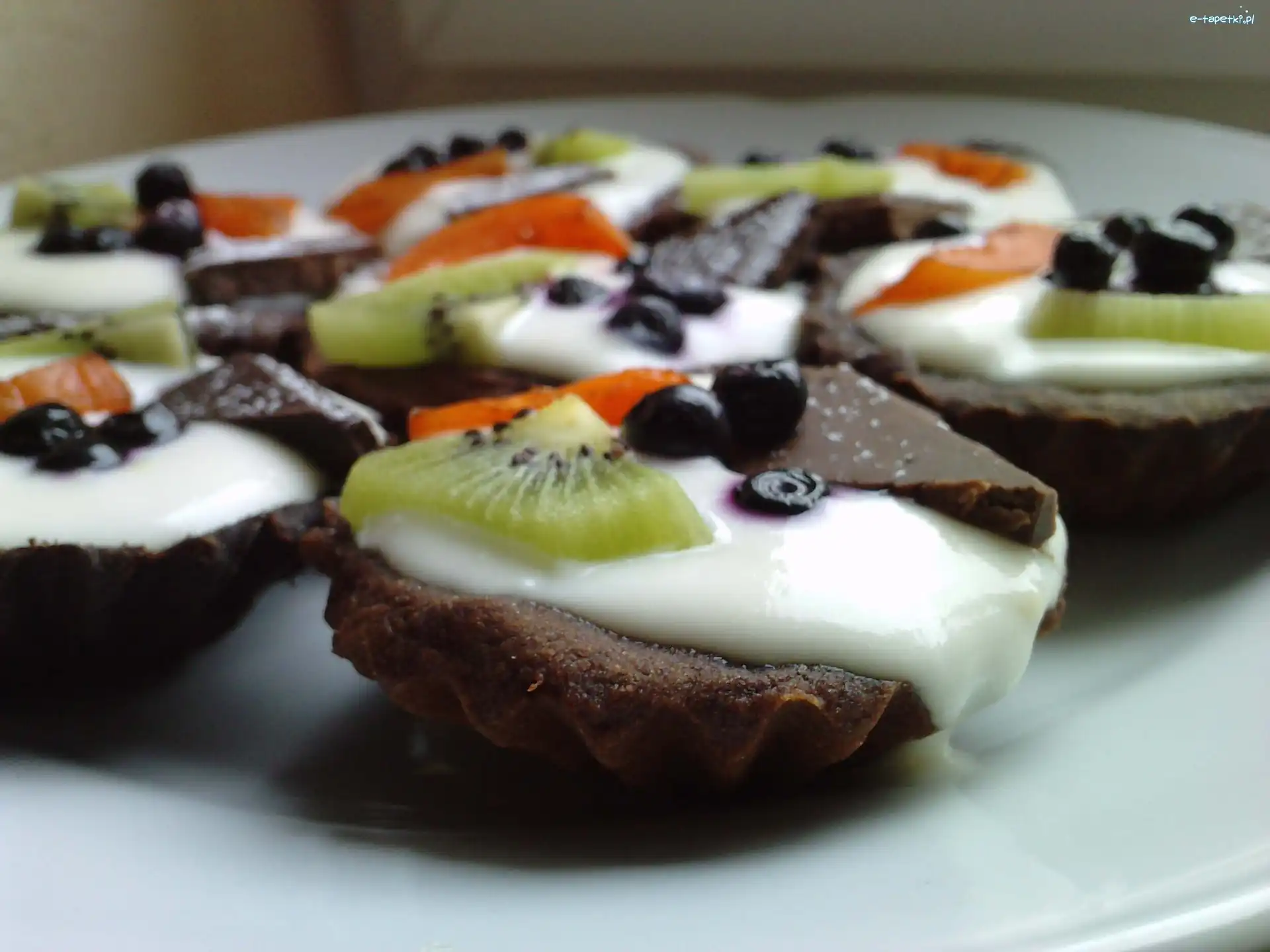 czekolada, kiwi, Babeczki