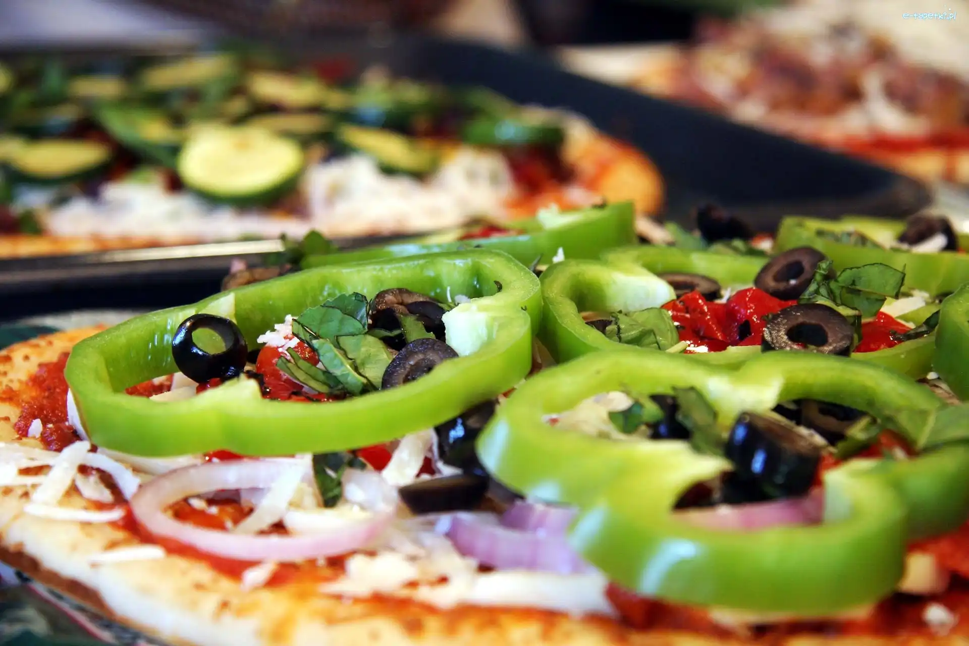 Papryka, Oliwki, Czarne, Pizza