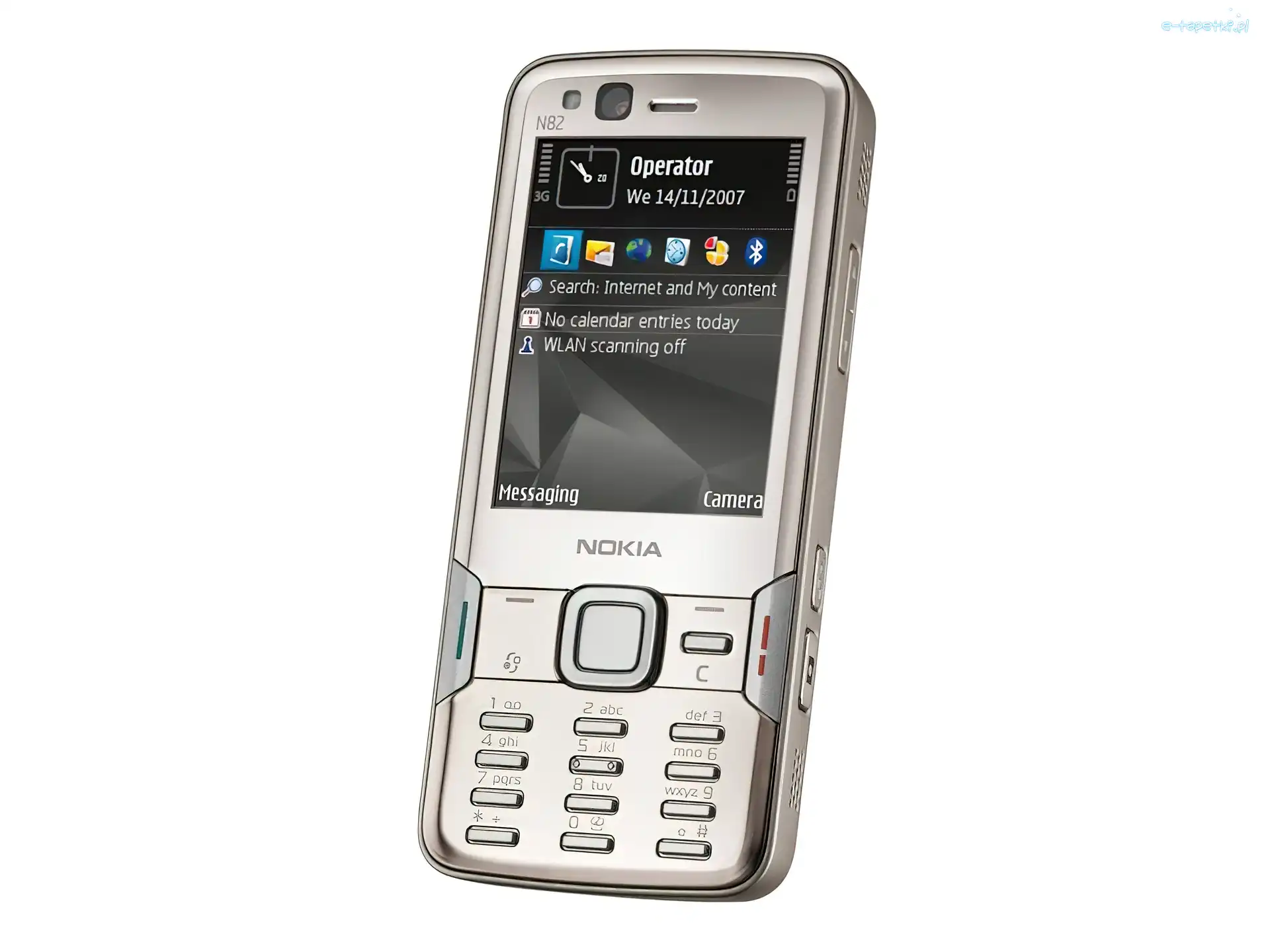 Srebrny, WLAN, 3G, Nokia N82