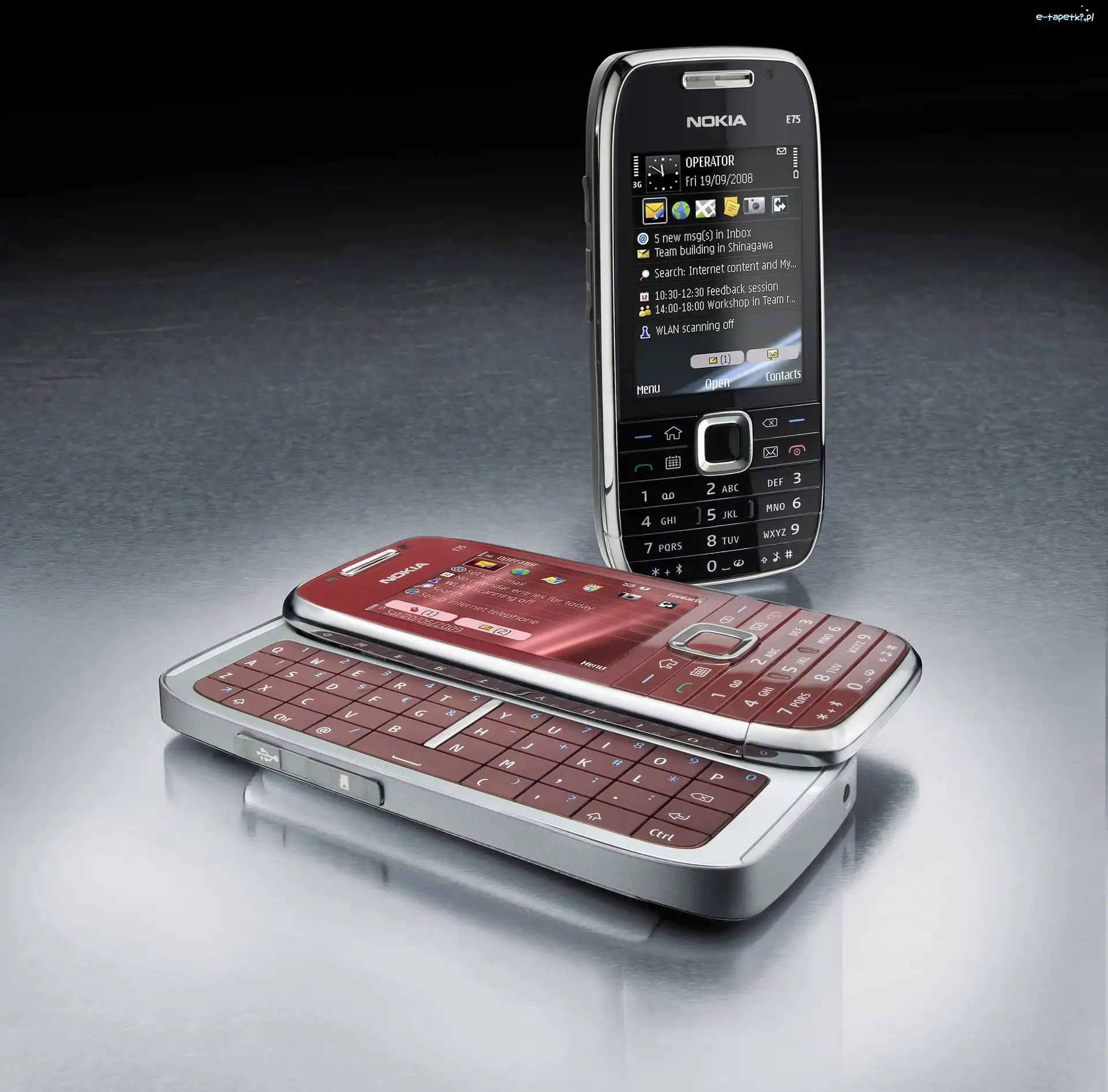 Czarny, Wiśniowy, Nokia E75