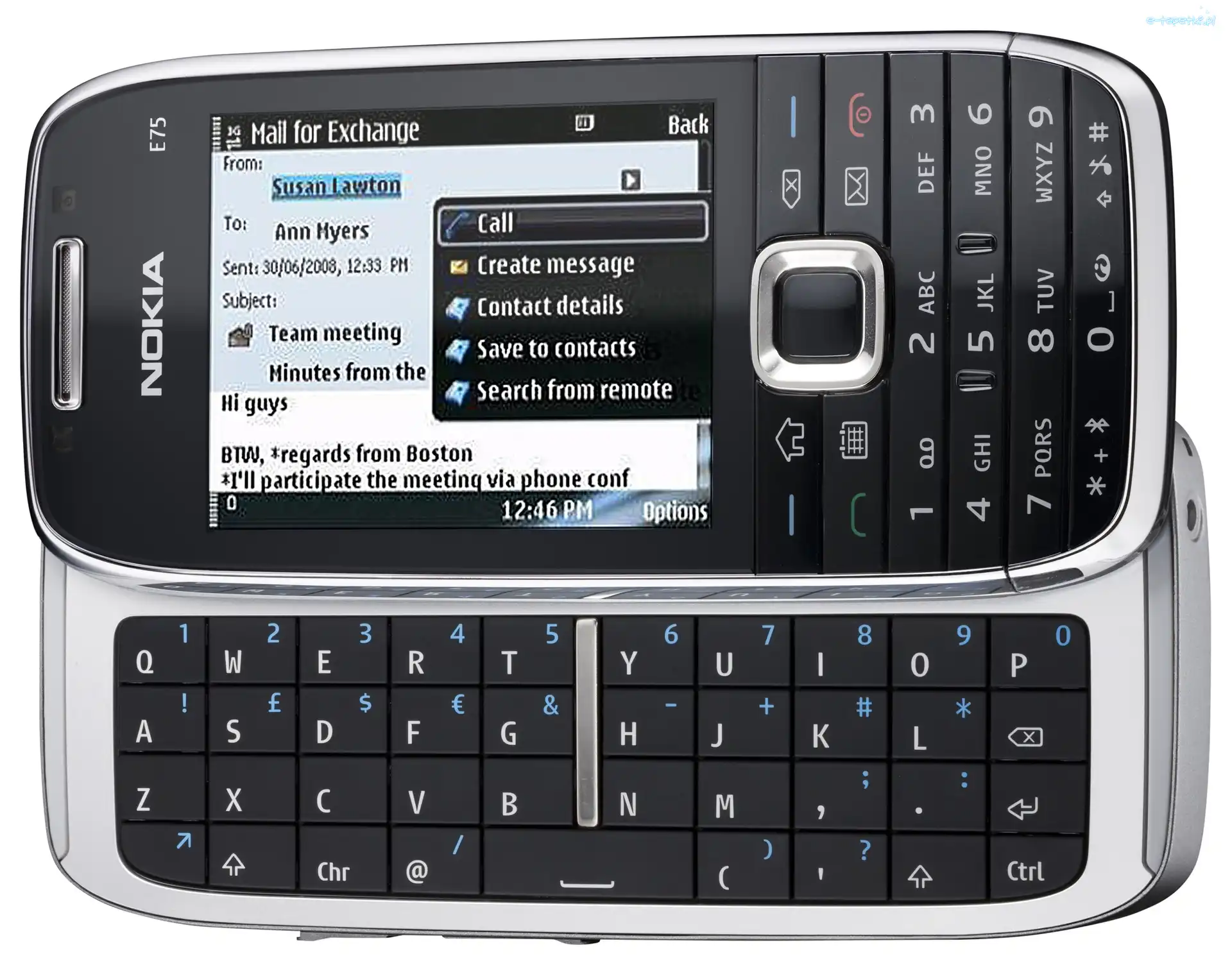 Srebrny, Czarny, Nokia E75