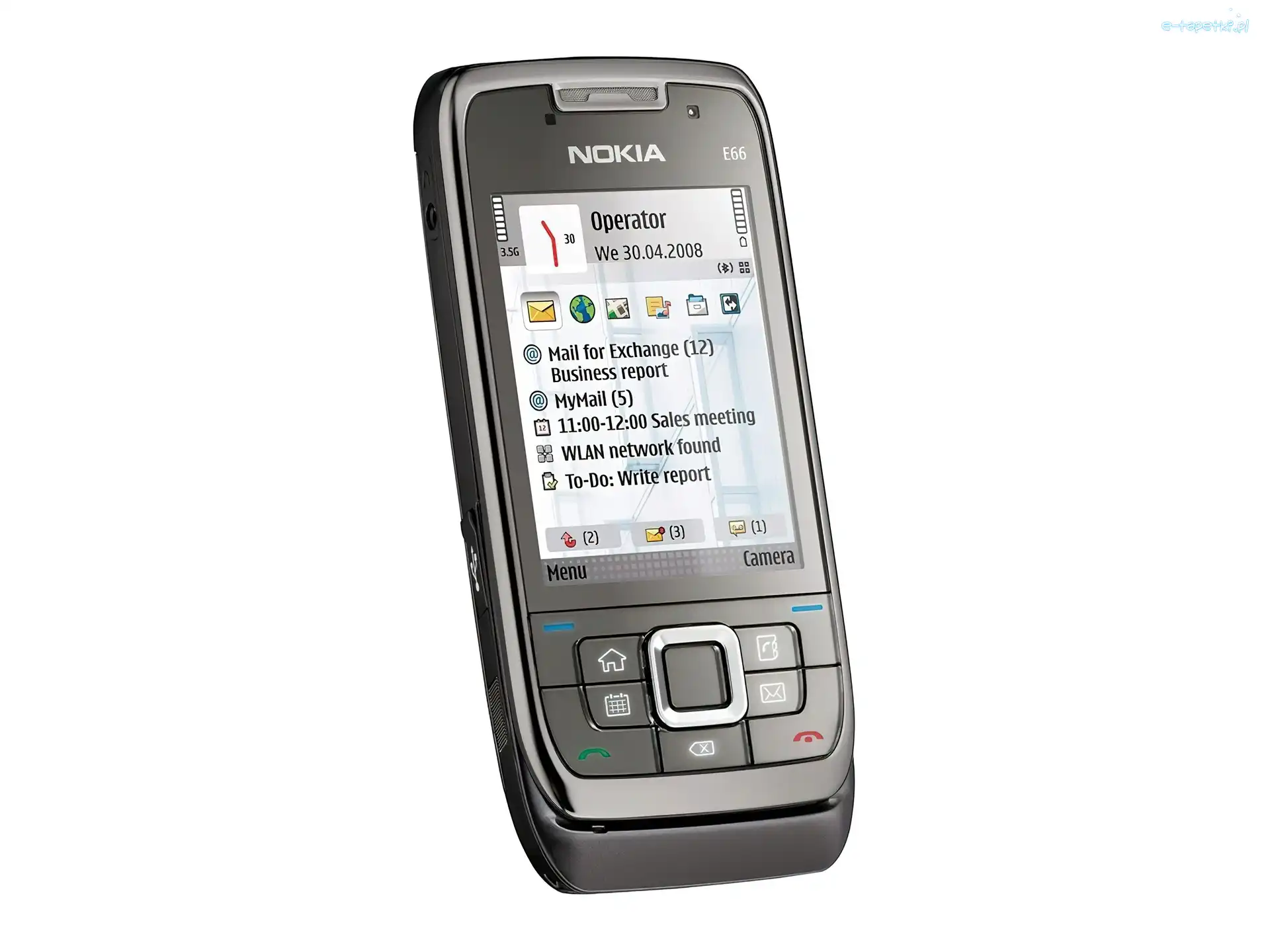 3.5G, Wyświetlacz, Szary, Nokia E66