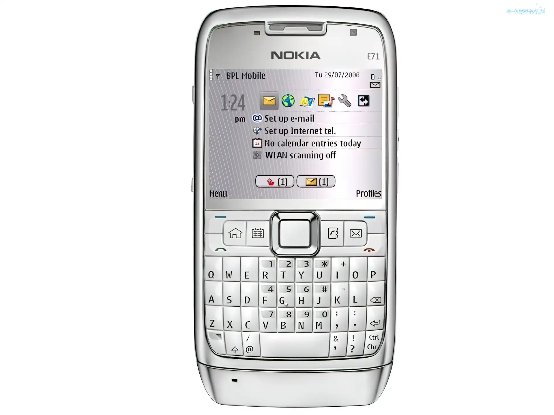 Ekran, Srebrny, Nokia E71