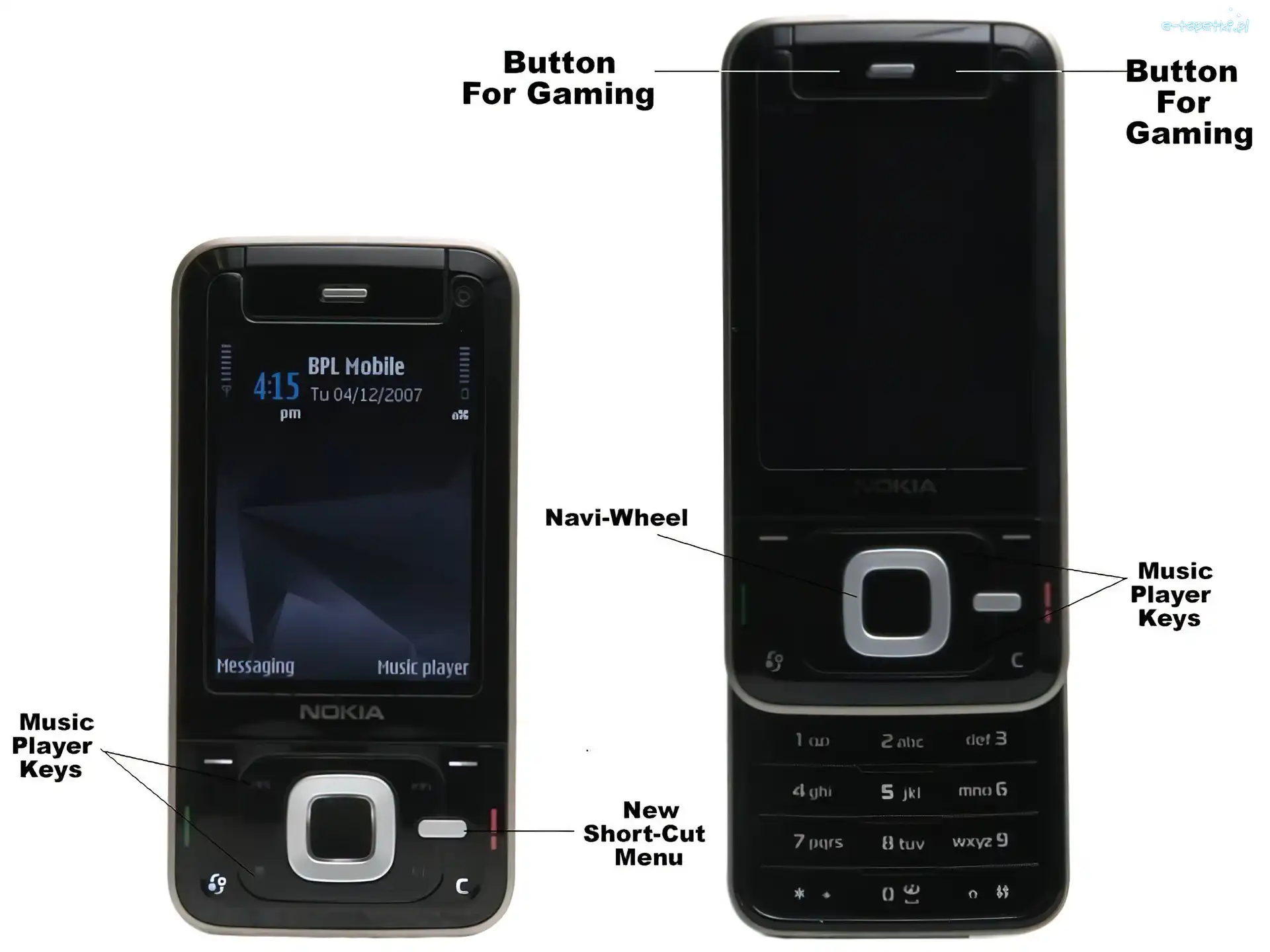Czarna, Opis, Przód, Nokia N81