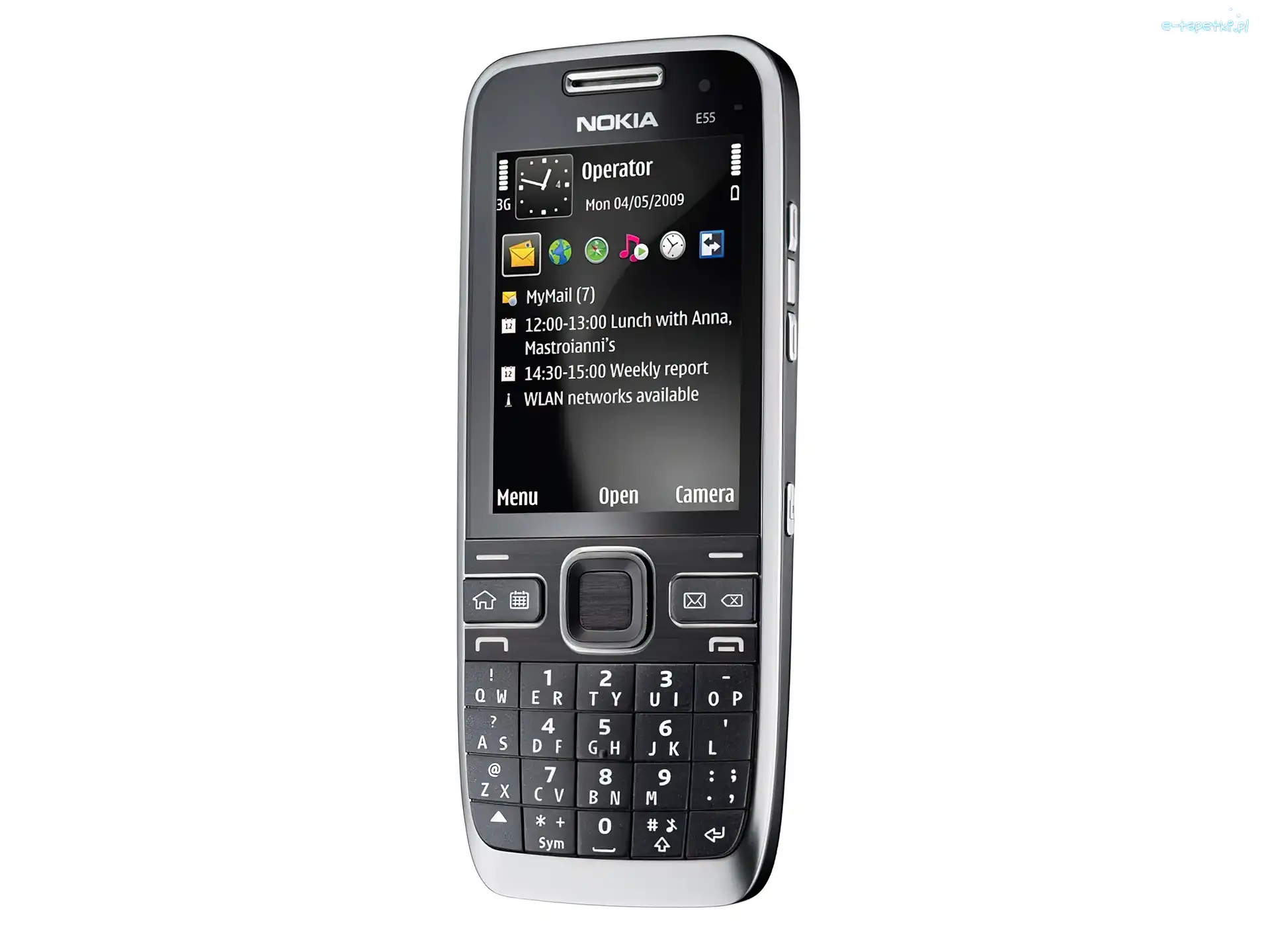 Czarna, 3G, Srebrna, Nokia E55