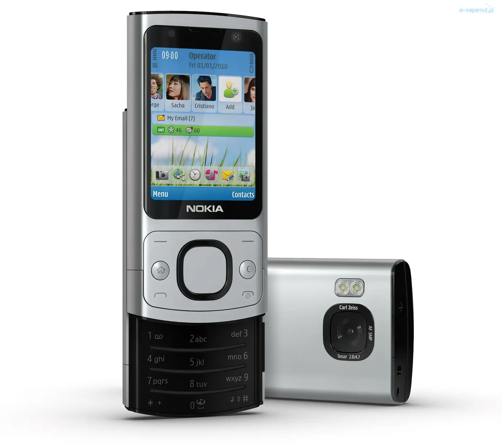 Srebrna, Tył, Przód, Nokia 6700 slide