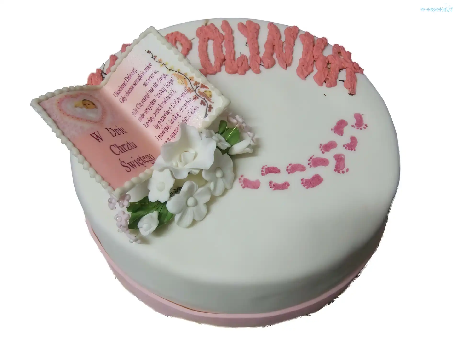 Tort, Chrzest, Książeczka, Biały