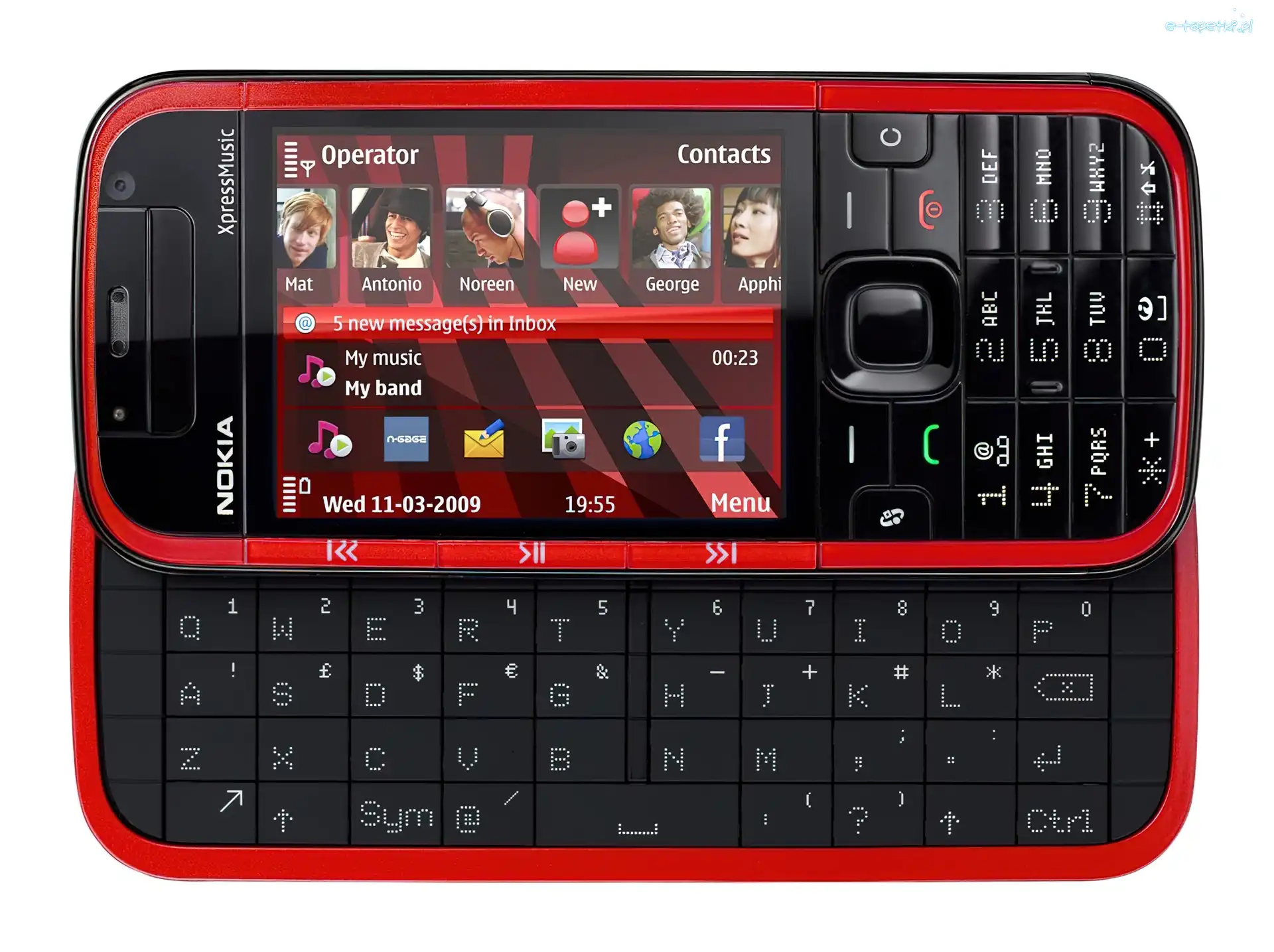 QWERTY, Czerwona, Nokia 5730 XpressMusic