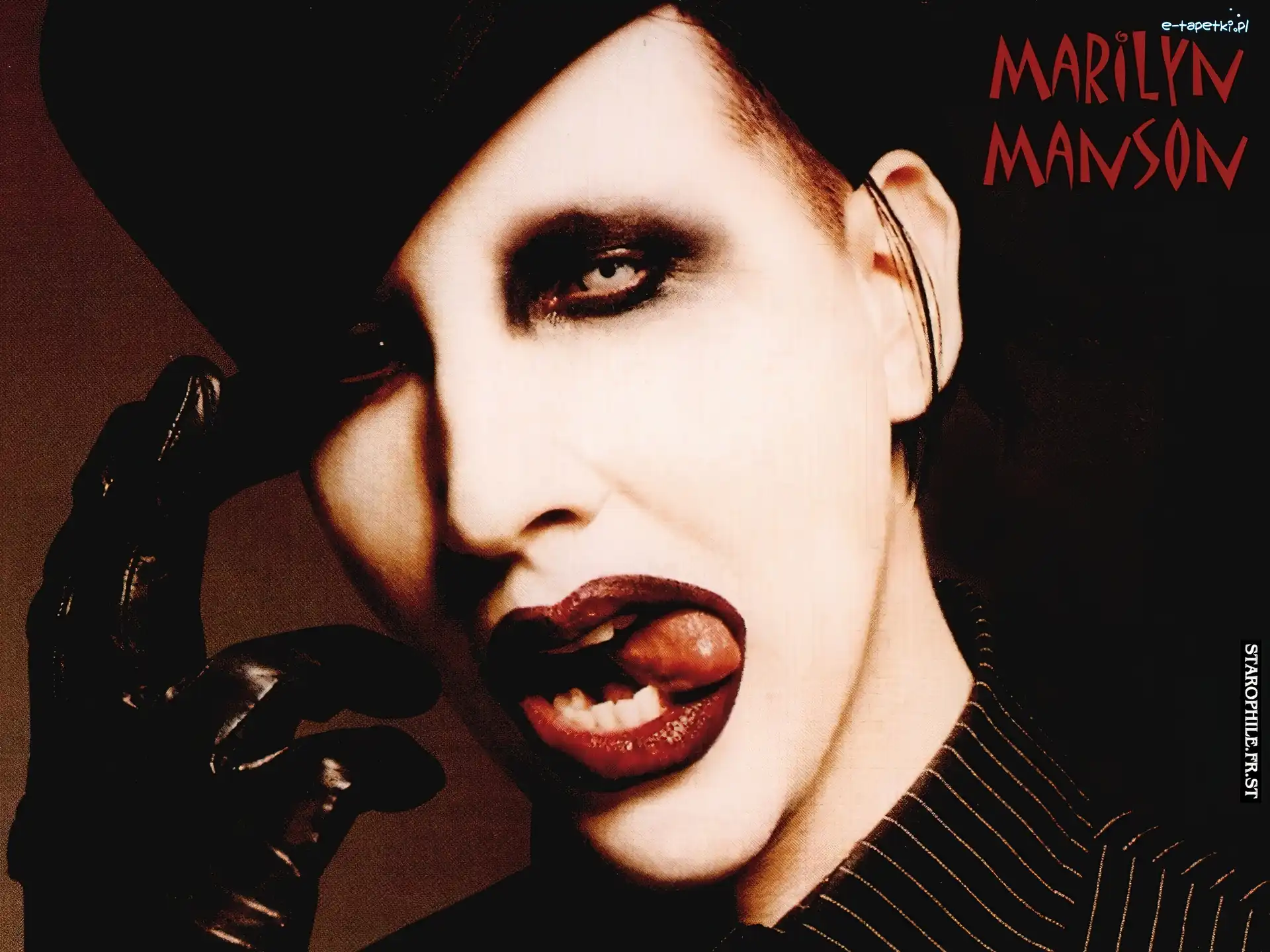 Marilyn Manson, Zęby, Język, Rękawiczka, Czarna