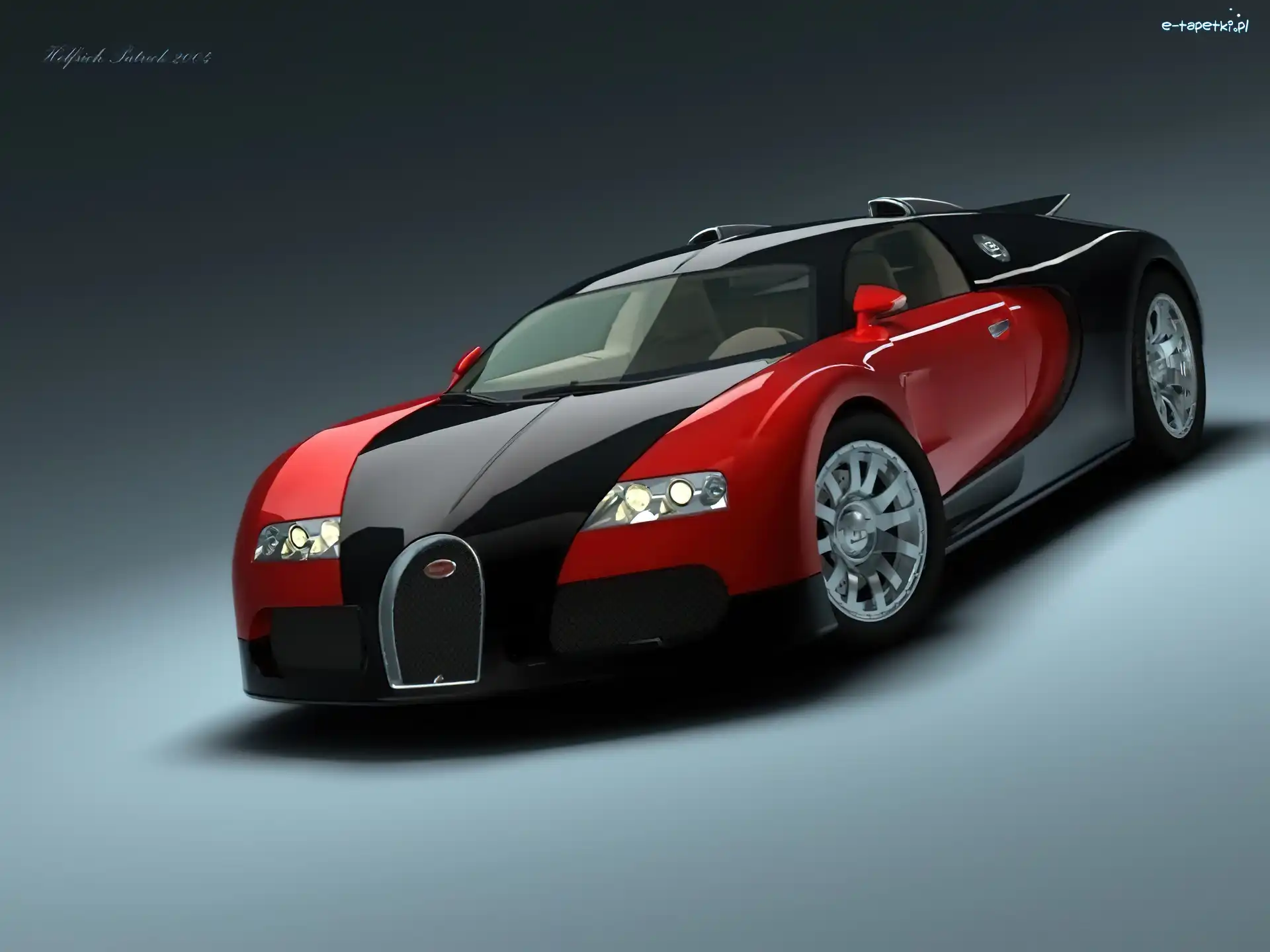 Czarny, Veyron, Bugatti, Czerwony