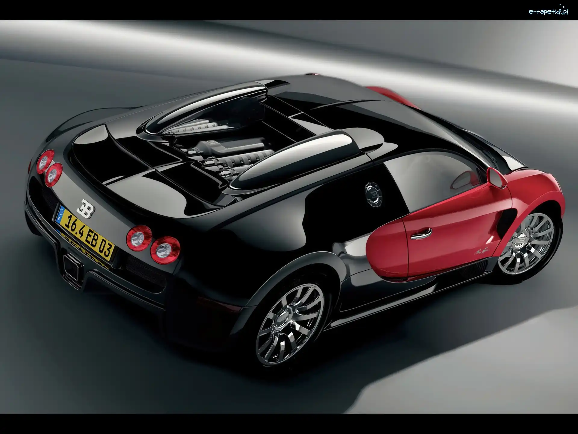 Czerwony, Tył, Bugatti Veyron, Czarny