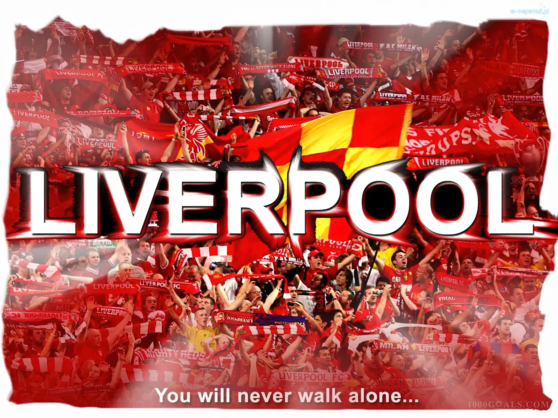 Szaliki, Napis, Liverpool, Flagi