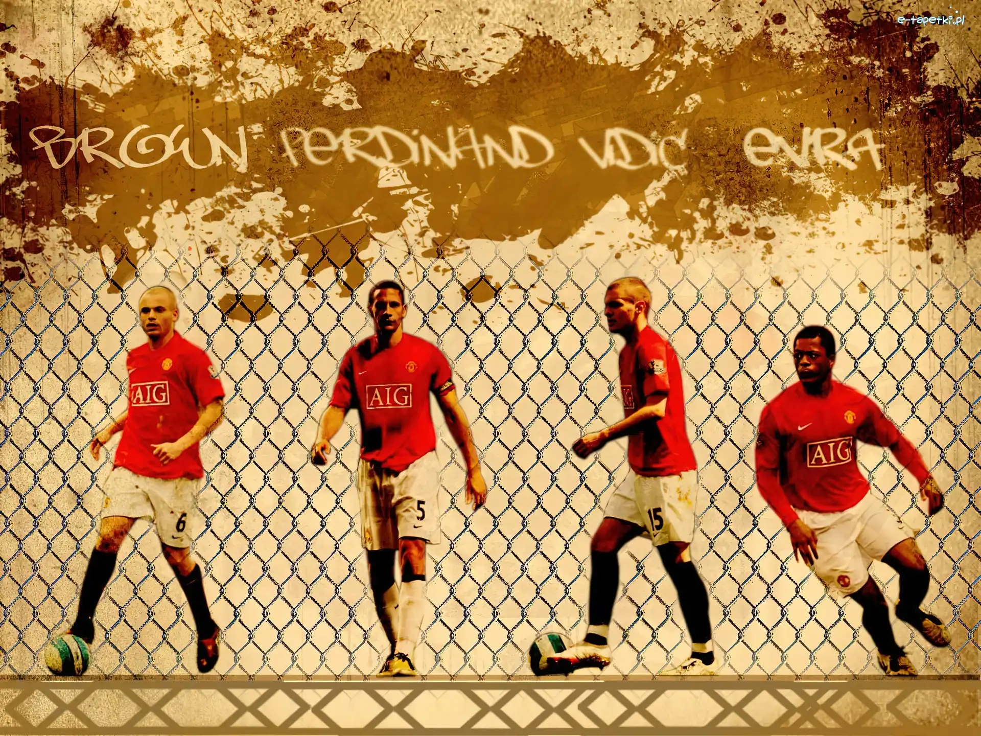 Vidic, Brown, Ferdinand, Evra, Piłkarze, Manchester United