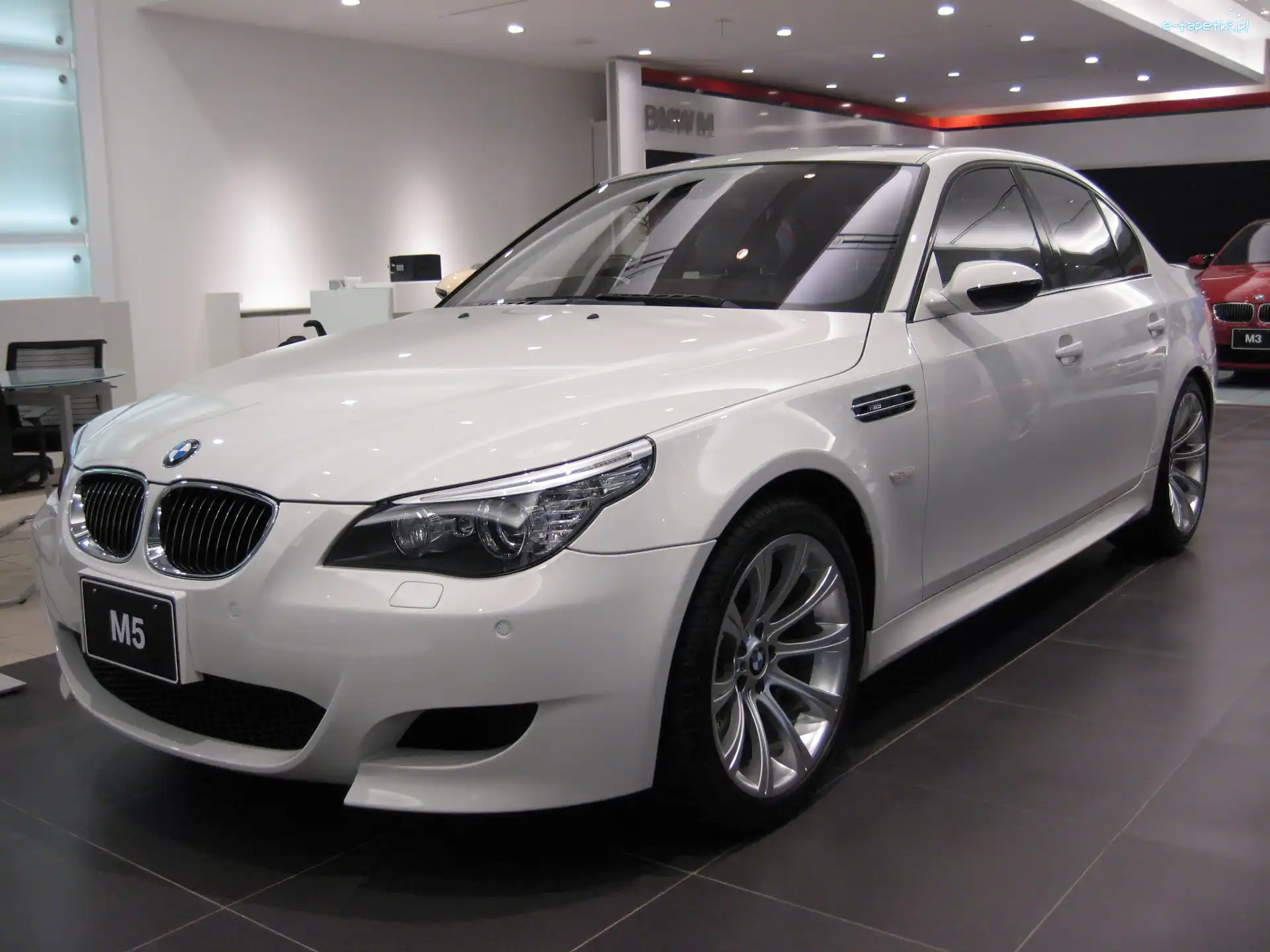 BMW 5, Salon, E60, Biały