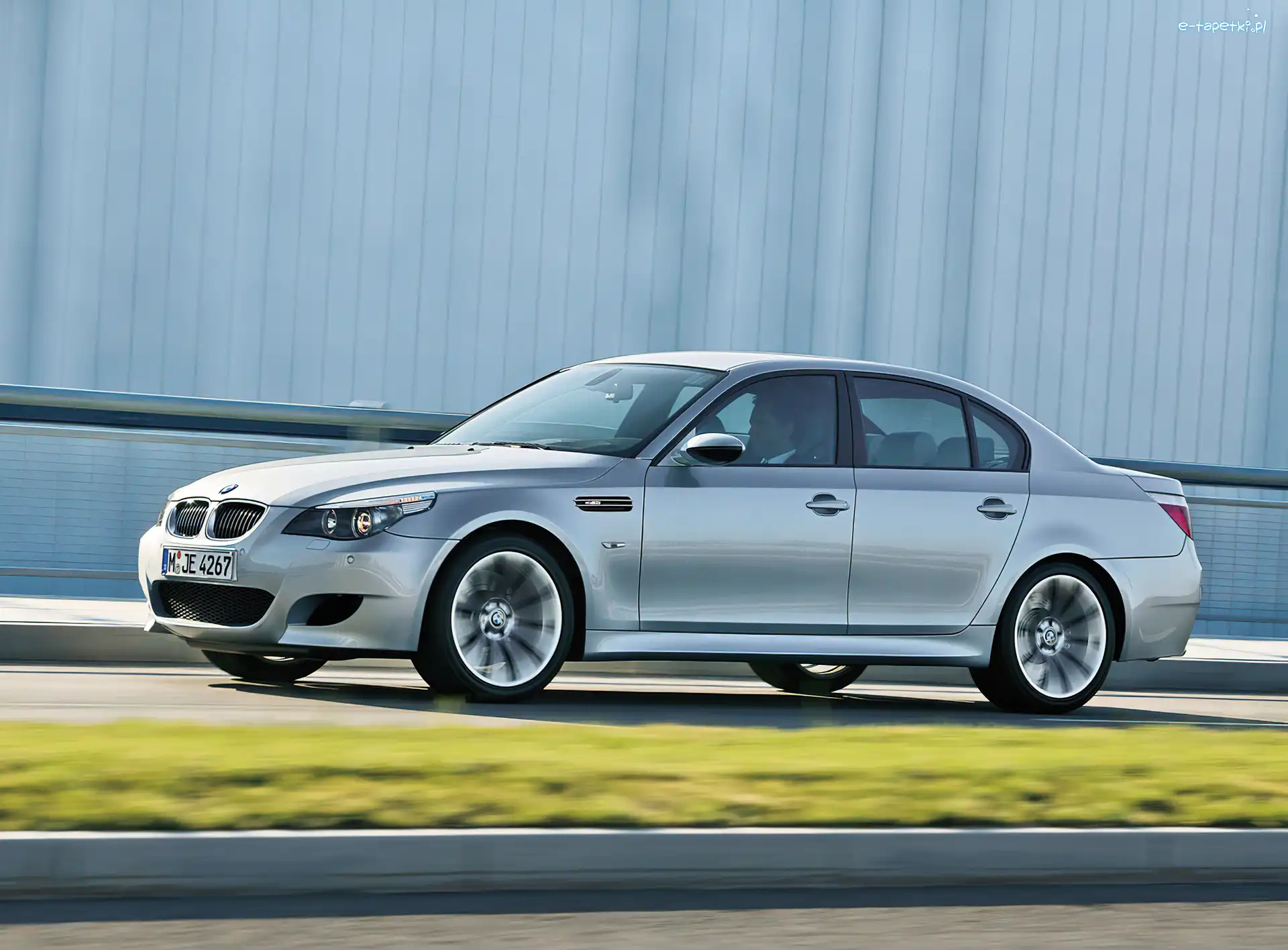 Silver, E60, BMW 5, Bok, Lewy