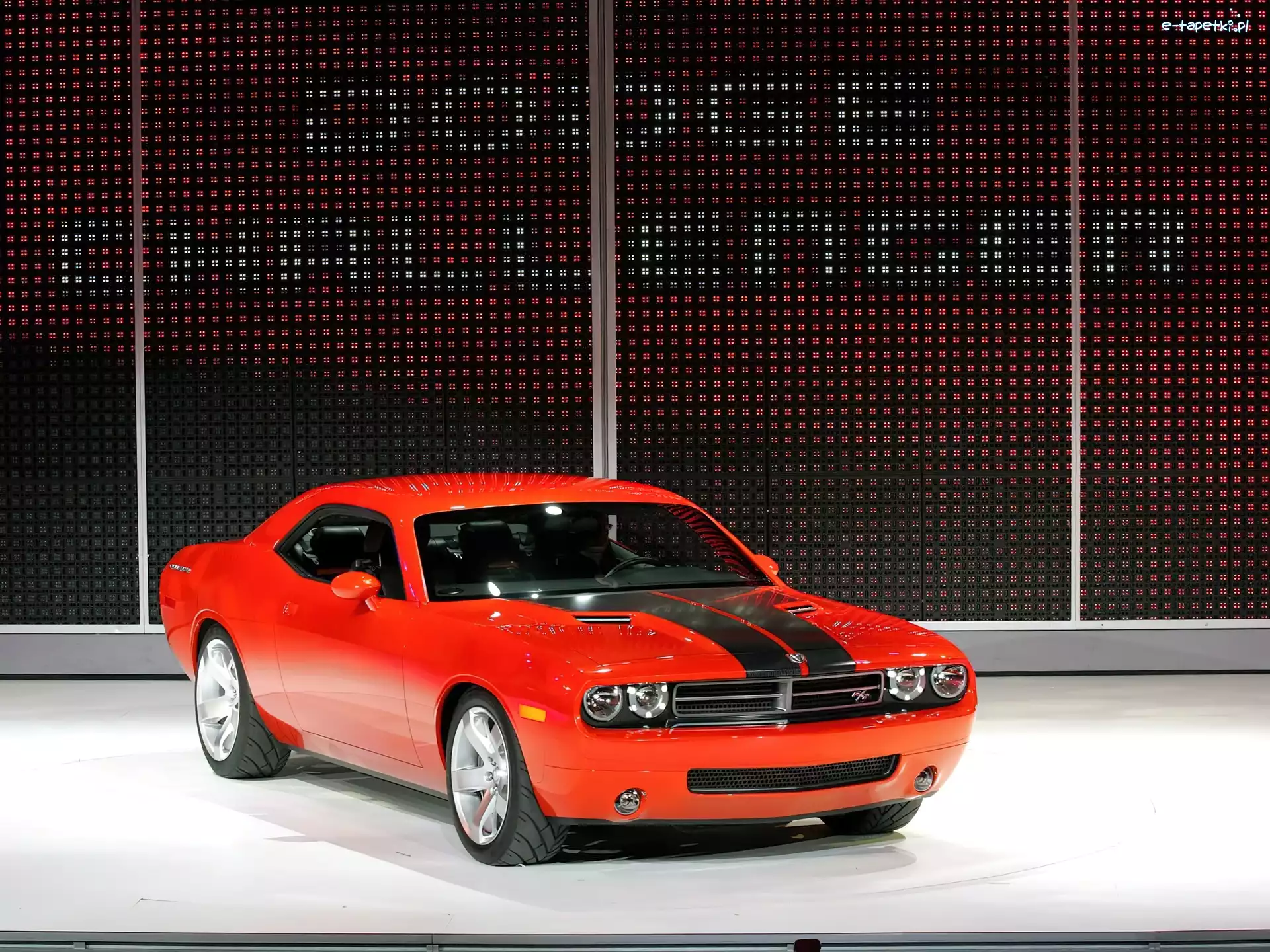 Coupe, Dodge Challenger, Czerwony