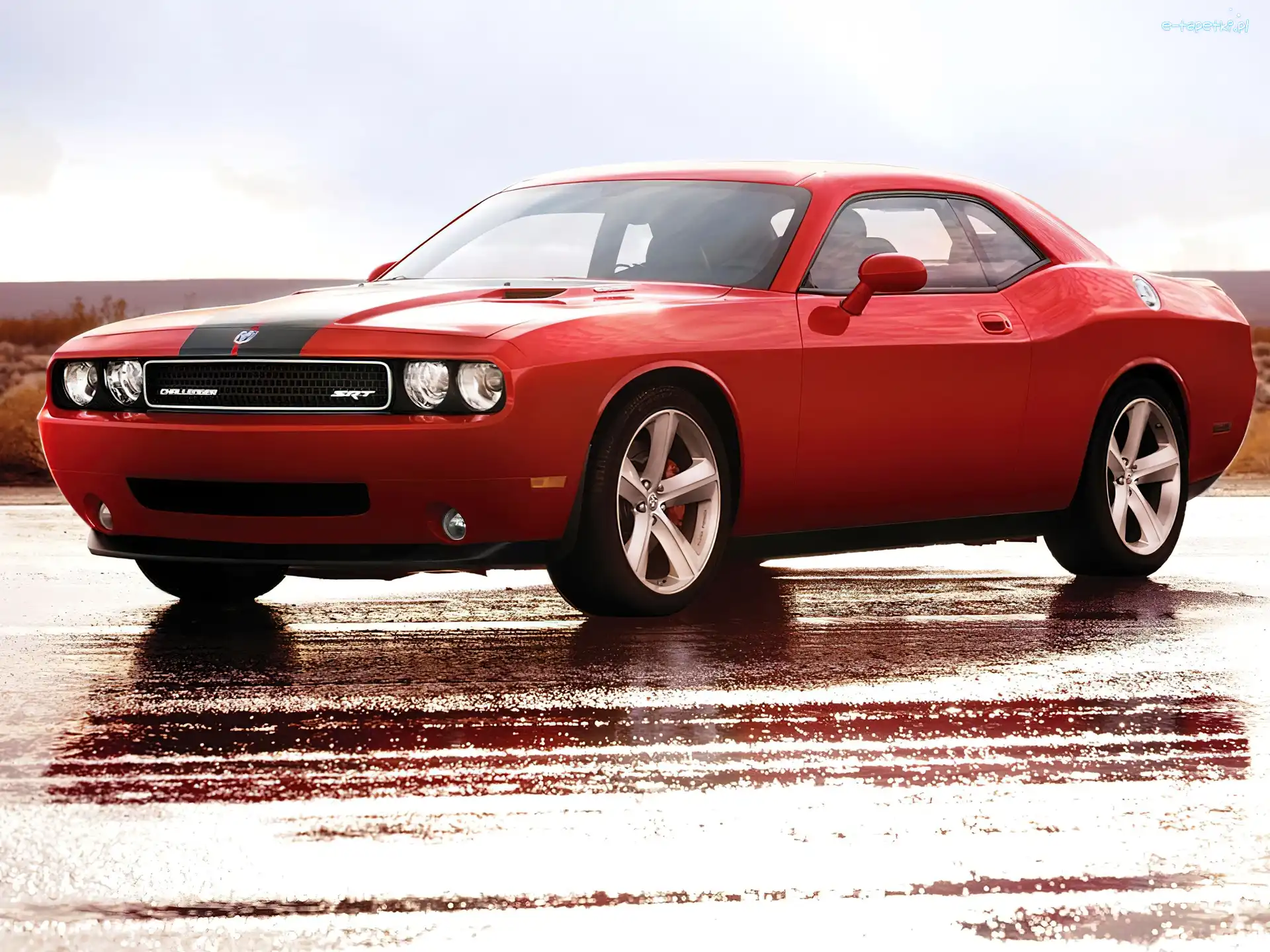 Czarne, Alufelgi, Pasy, Dodge Challenger