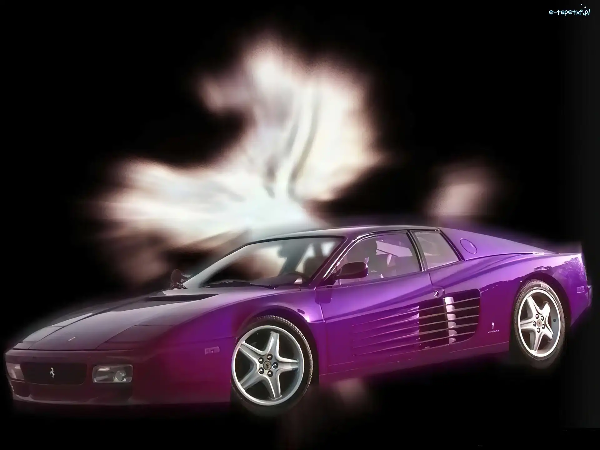 Ferrari Testarossa, Tło, Czarne, Fioletowe