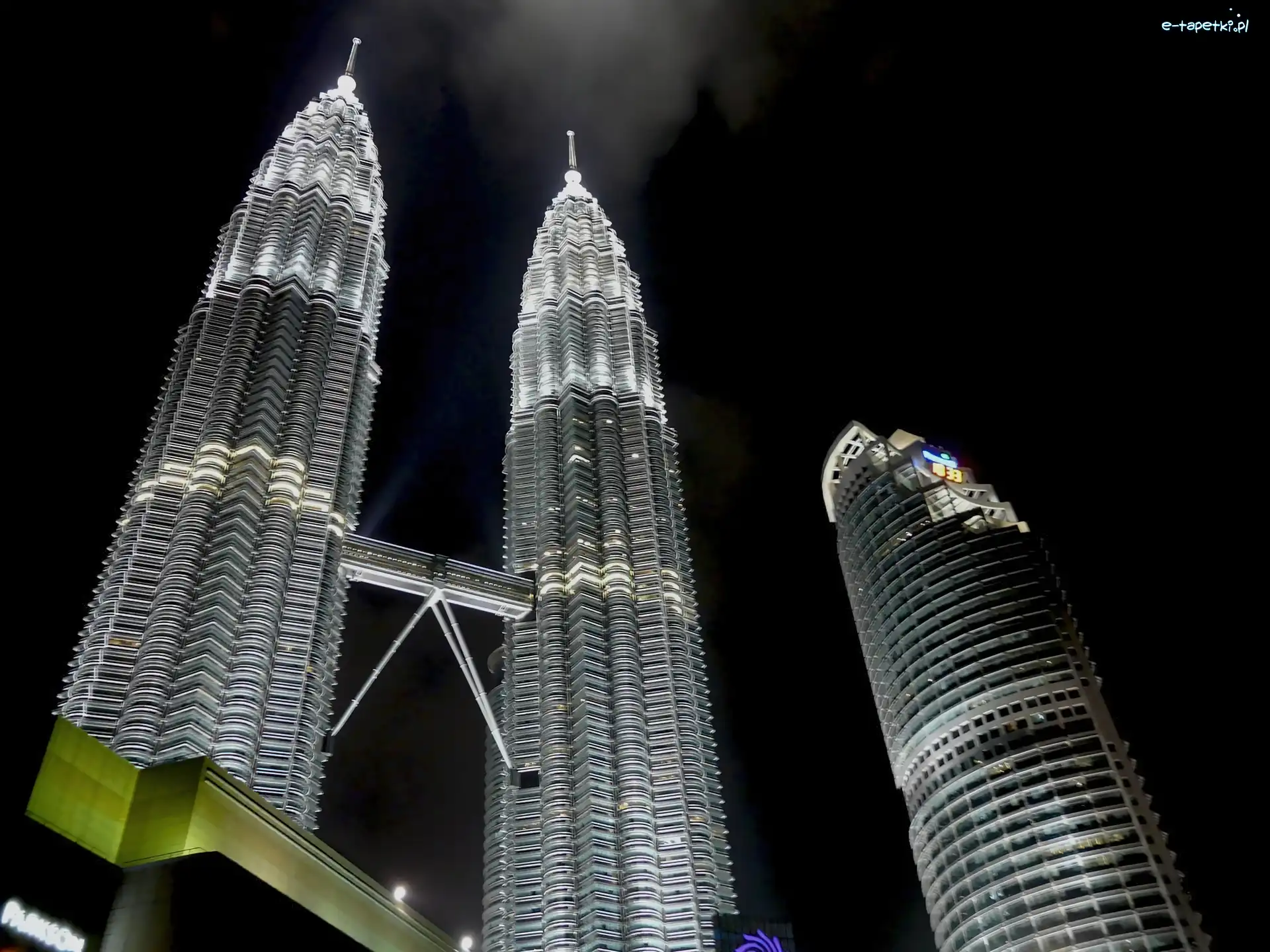 Kuala Lumpur, Petronas Towers, Noc, Malezja