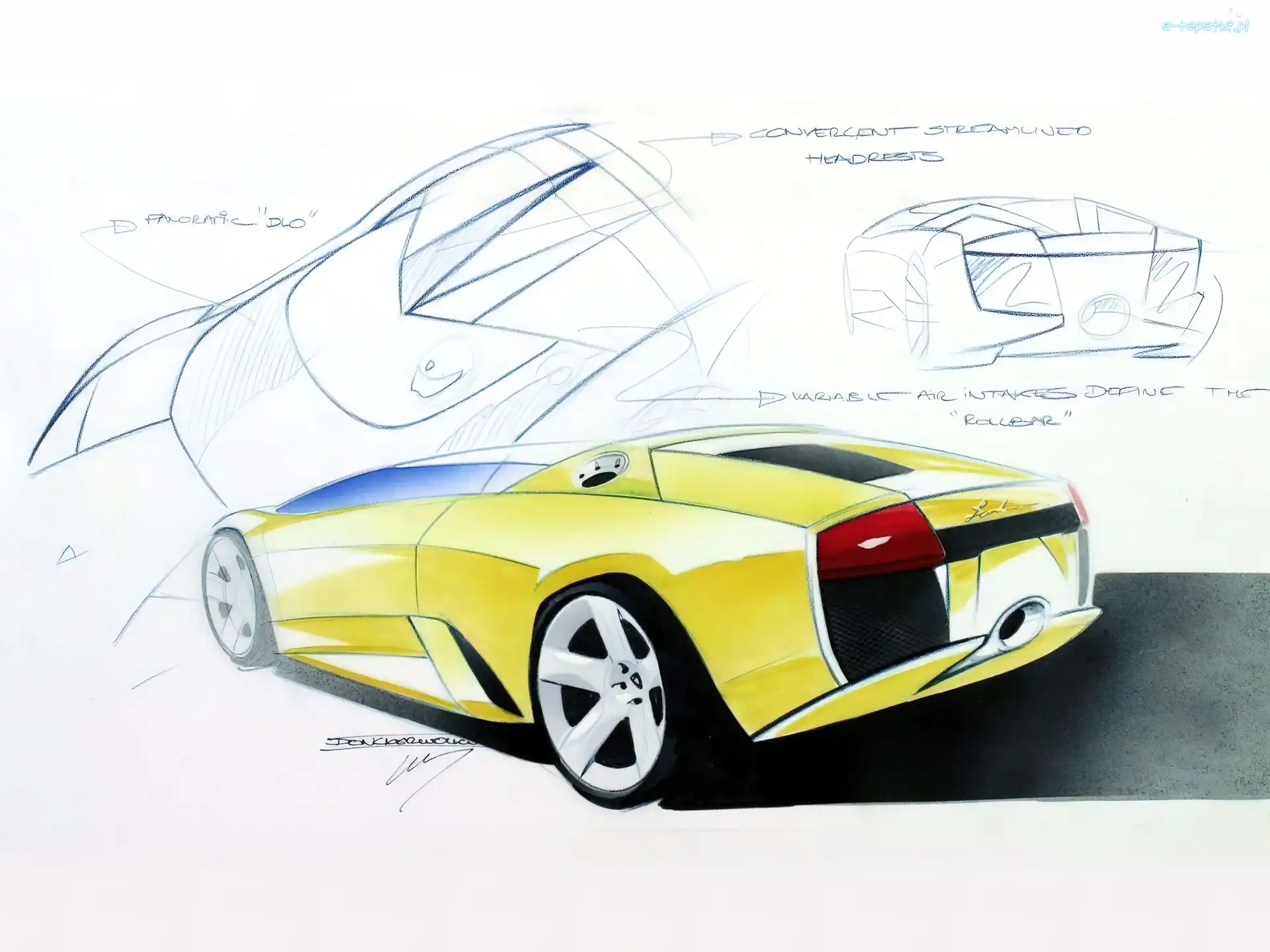 Rysunek, Murcielago, Lamborghini