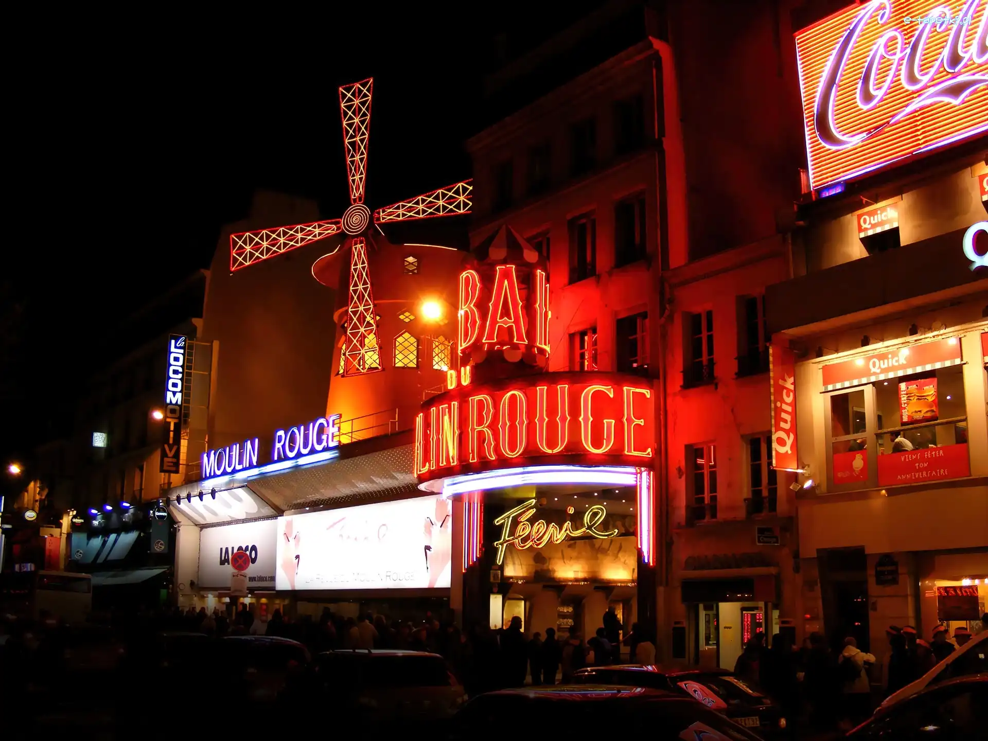 Francja, Montmartre, Paryż, Moulin Rouge Domy, Kabaret