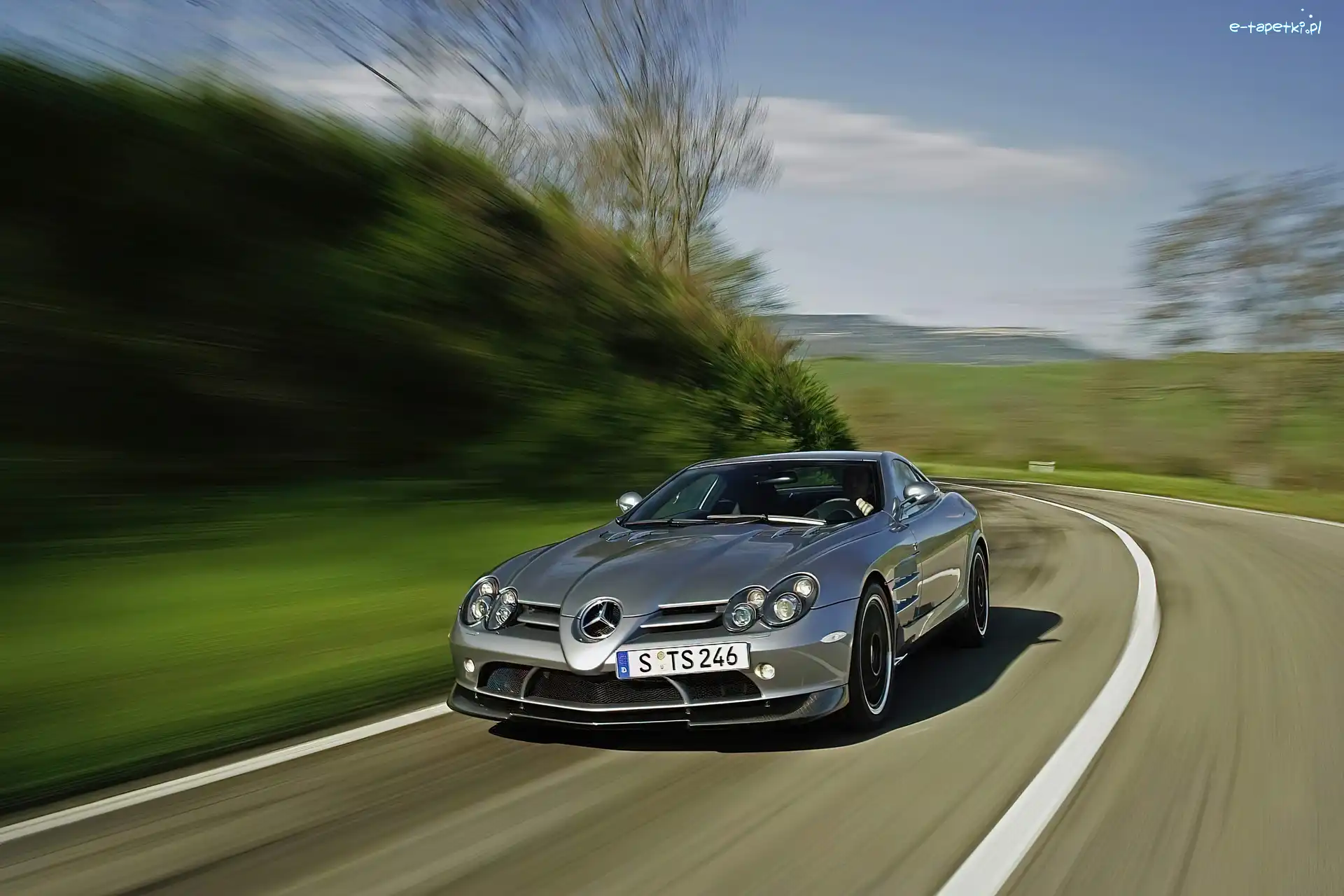 Krajobraz, Droga, Mercedes SLR