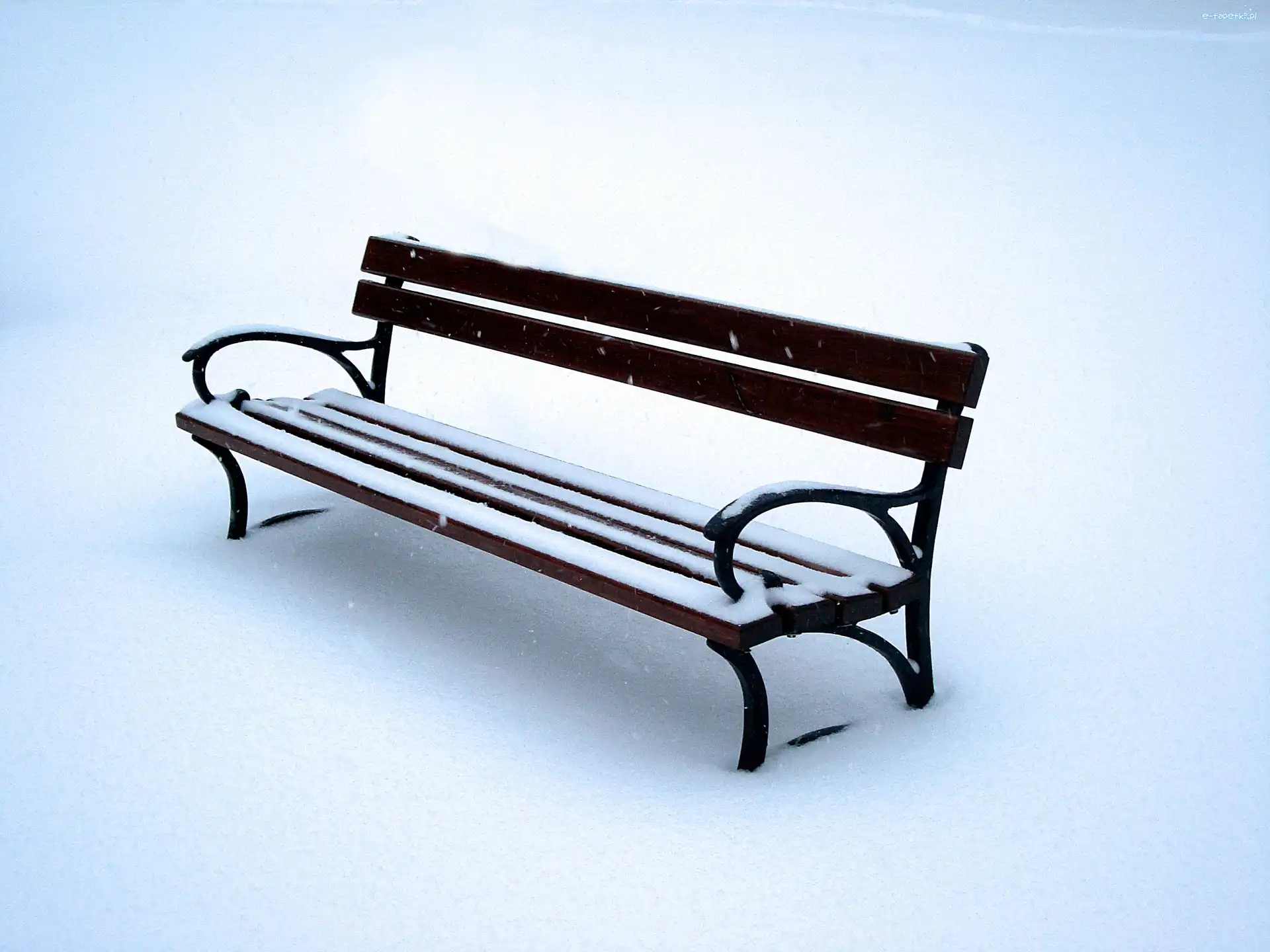 Śnieg, Zima, Ławeczka