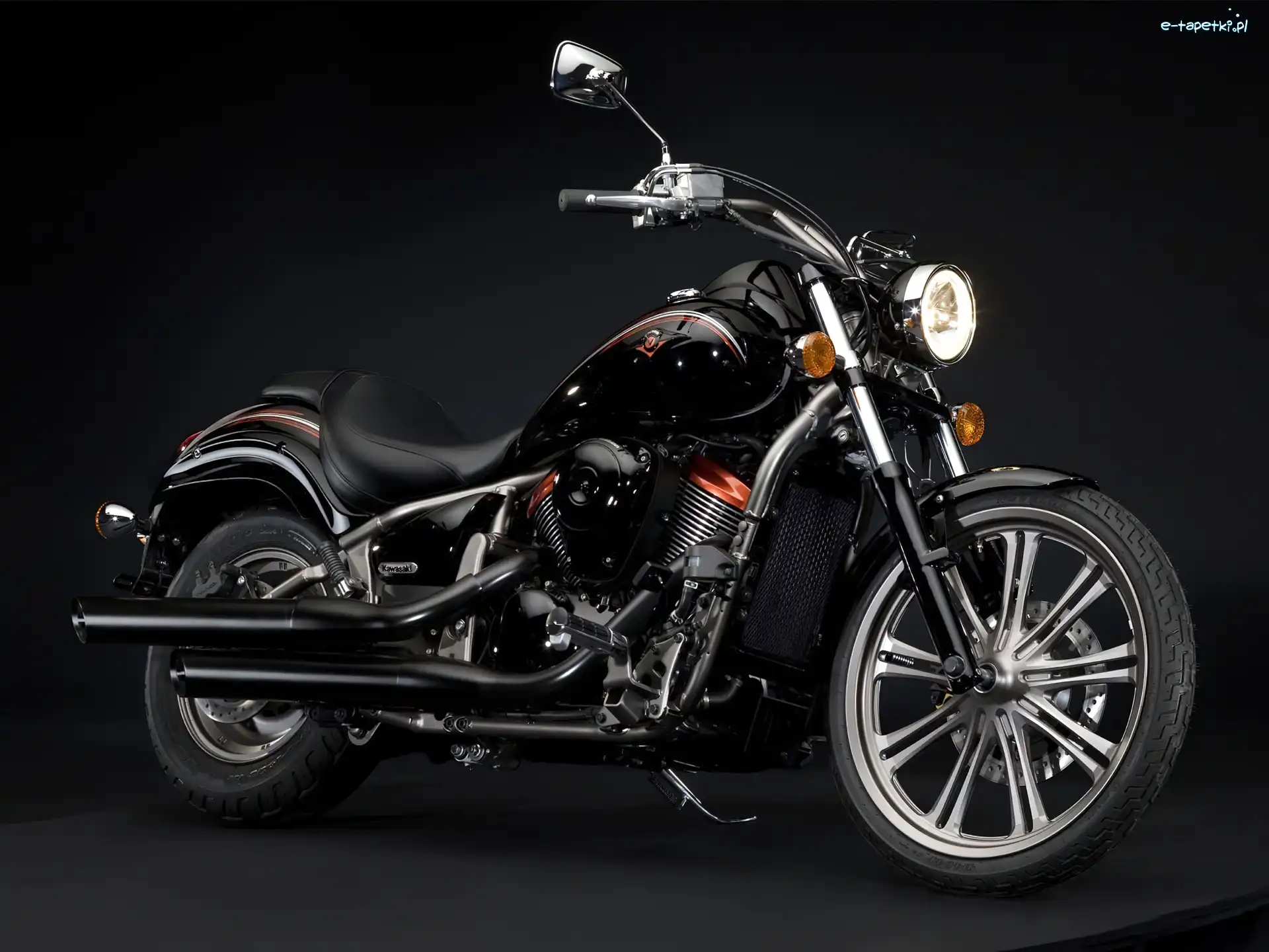 Rury, Czarne, Kawasaki VN900 Custom