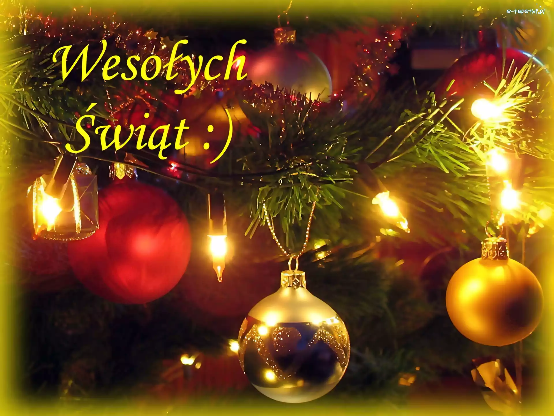 Świąt, Lampki, Choinka, Wesołych