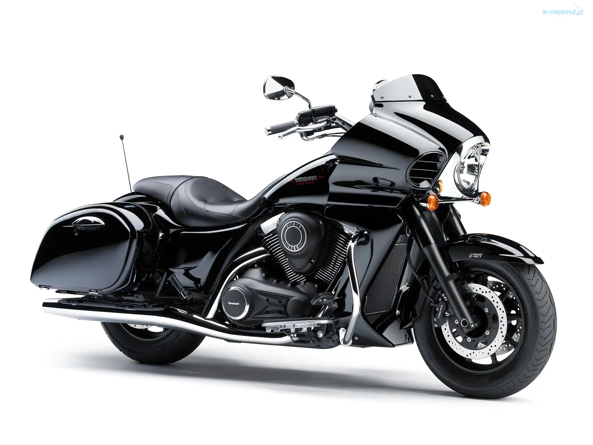 Lusterka, Dekle, Czarne, Kawasaki VN1700 Voyager