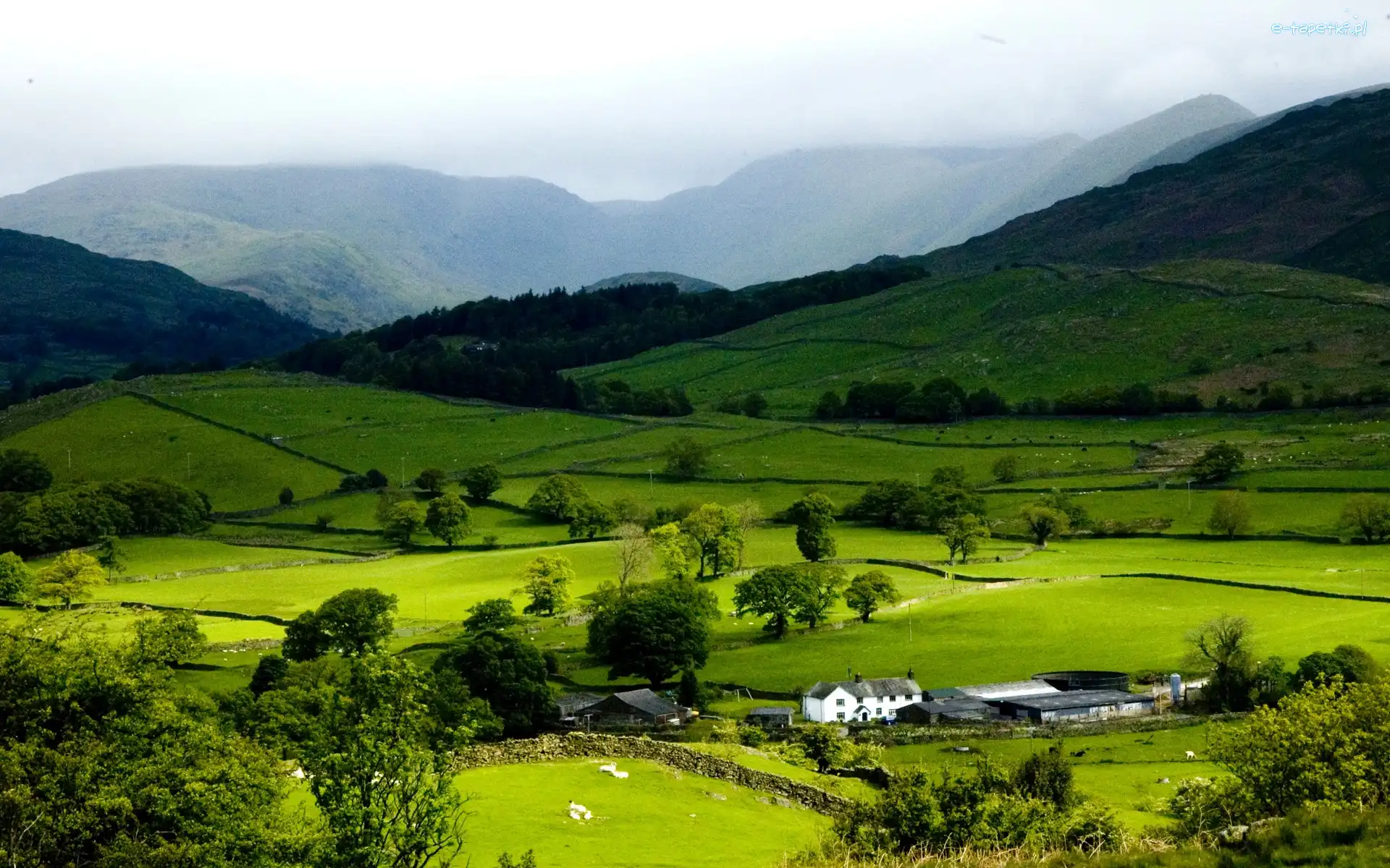 Wioska, Anglia, Grasmere, Brytania, Wielka