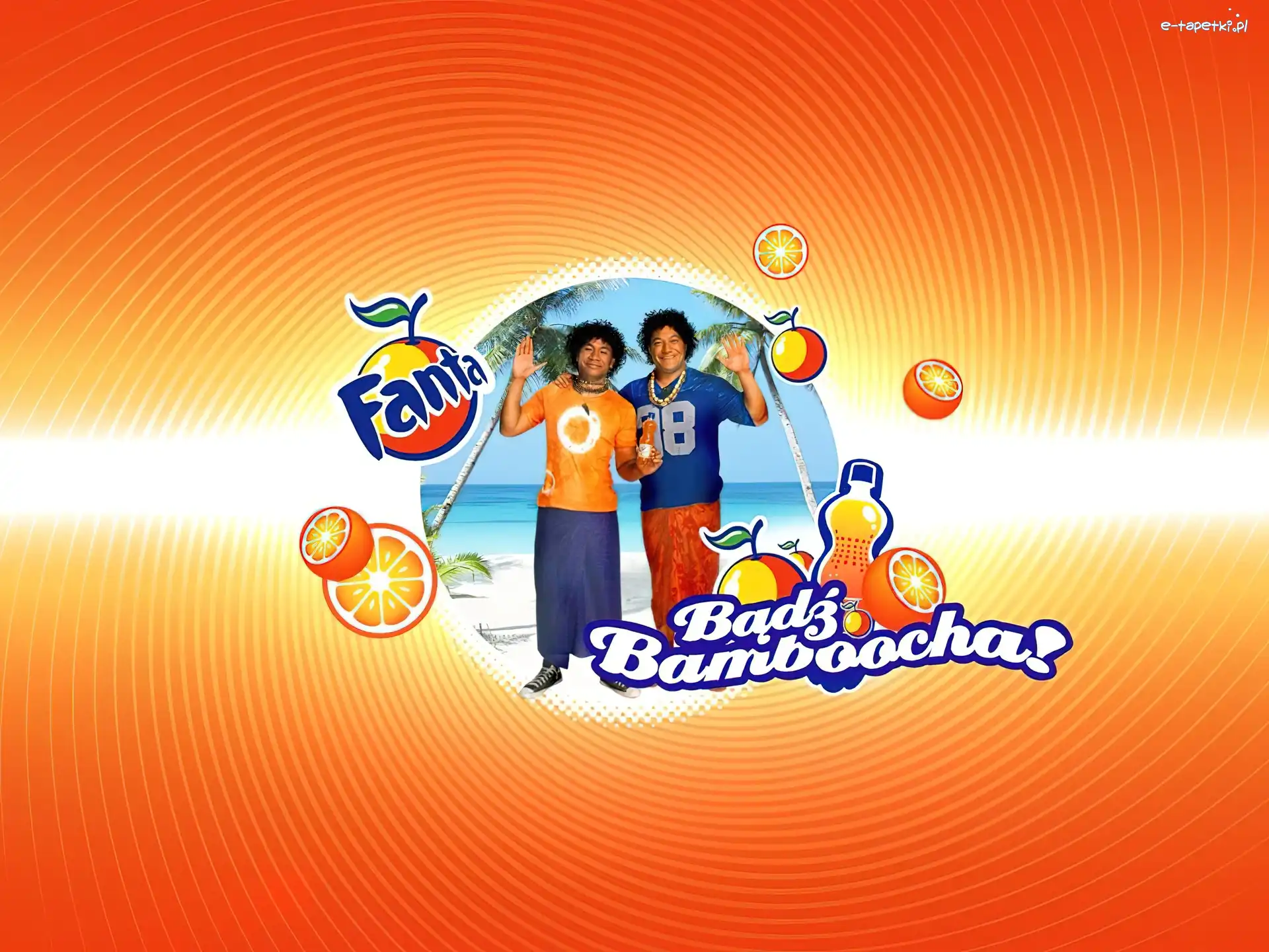 Palmy, Logo, Okienko, Morze, Fanta, Pomarańczowa