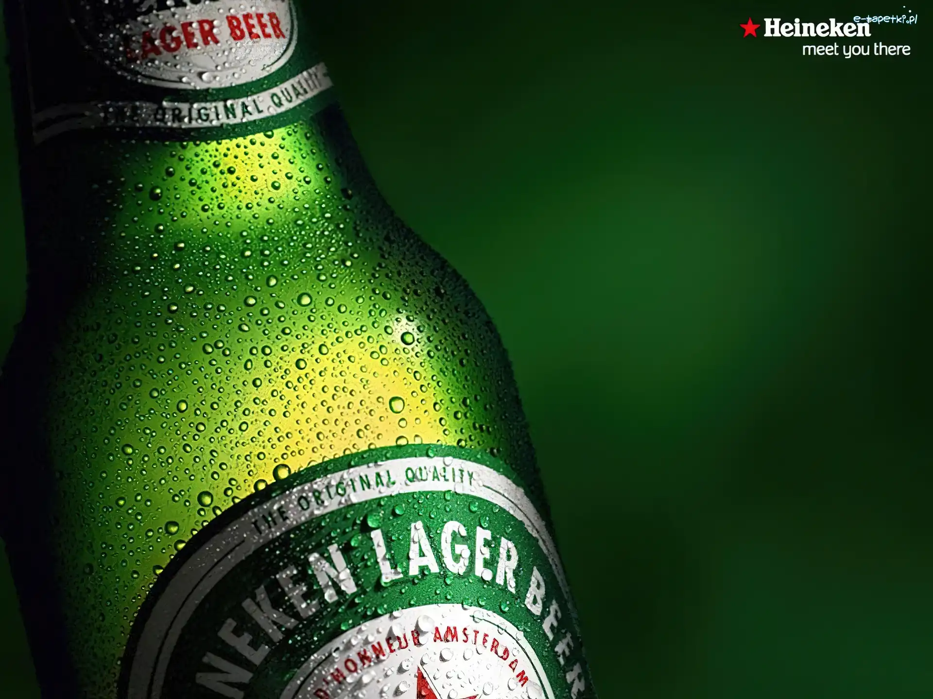 Butelka, Wody, Krople, Heineken