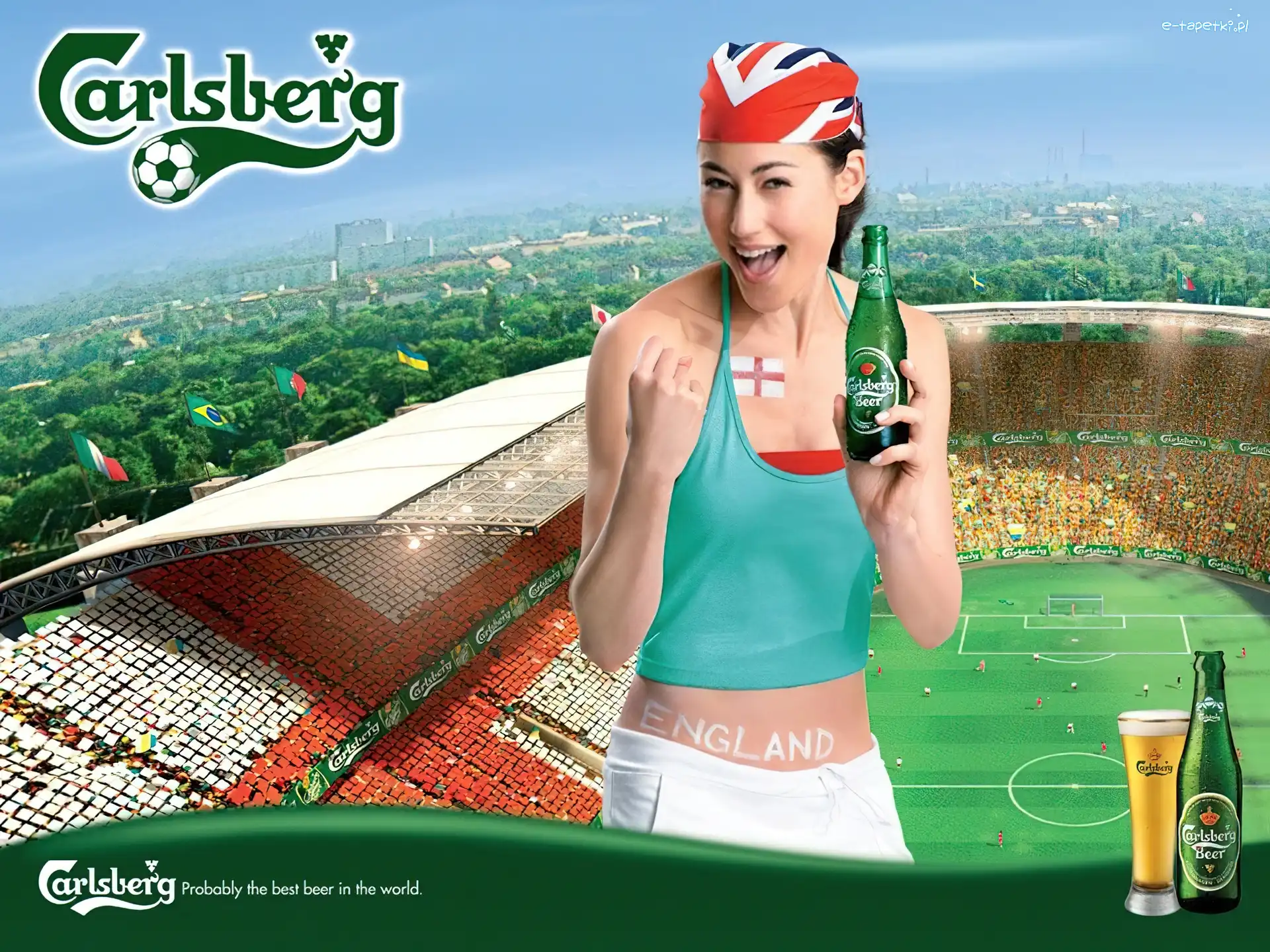 Butelka, Dziewczyna, Calsberg, Sportowy, Stadion