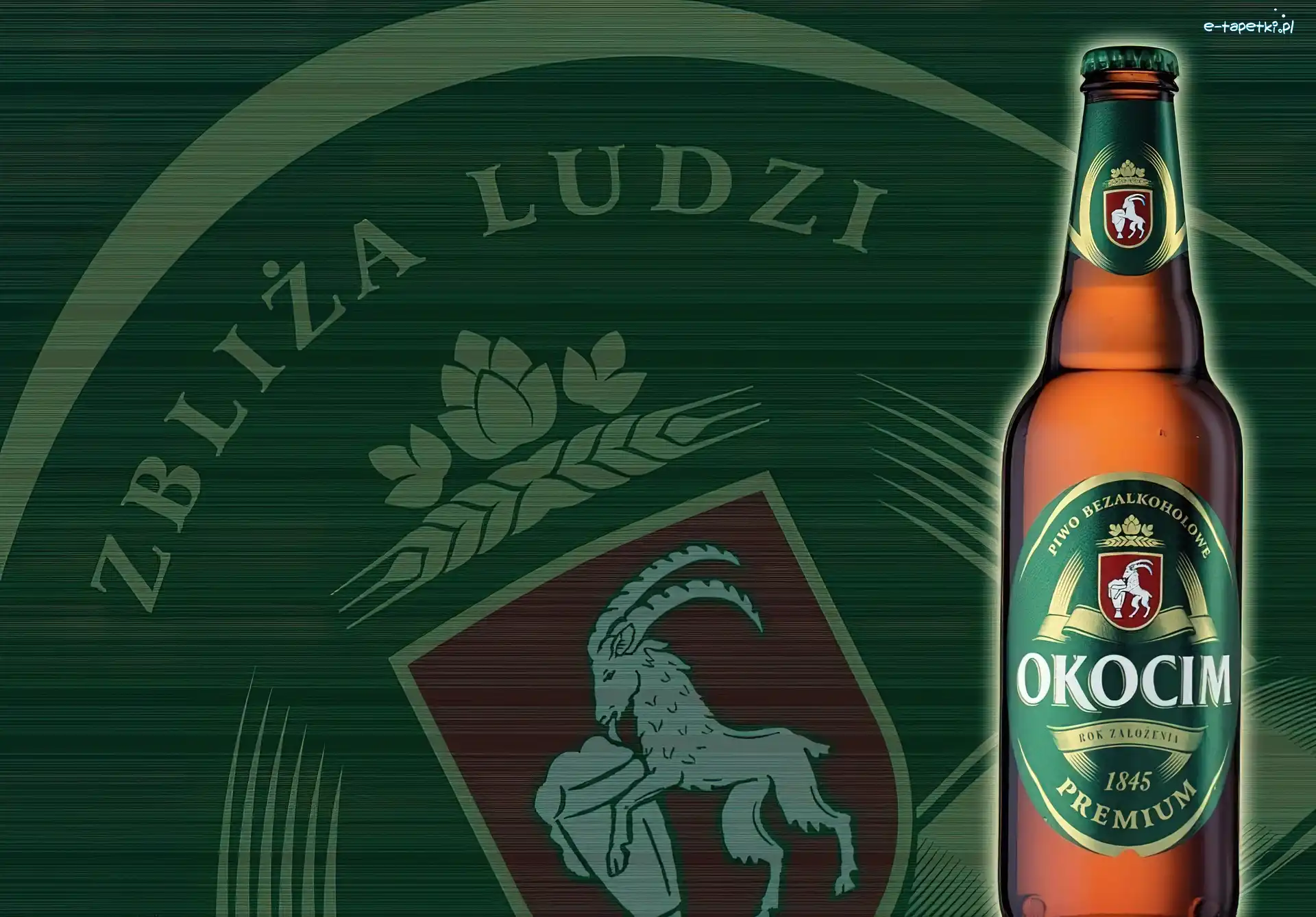 Piwo, Jasne, Okocim, Logo, Butelka